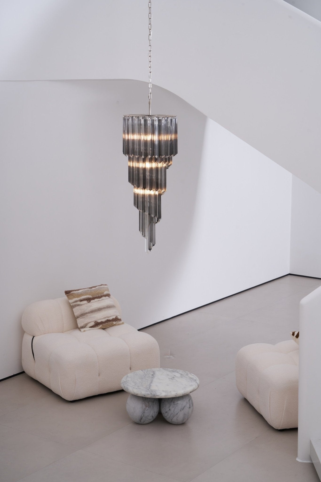 Velarella Chandelier Smoked Glass Spiral