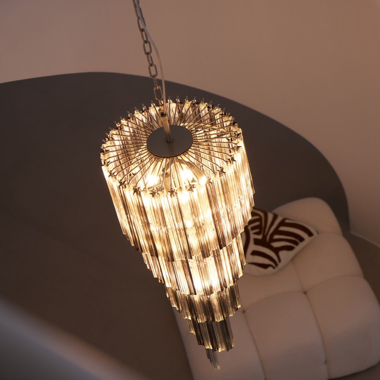 Velarella Chandelier Smoked Glass Spiral