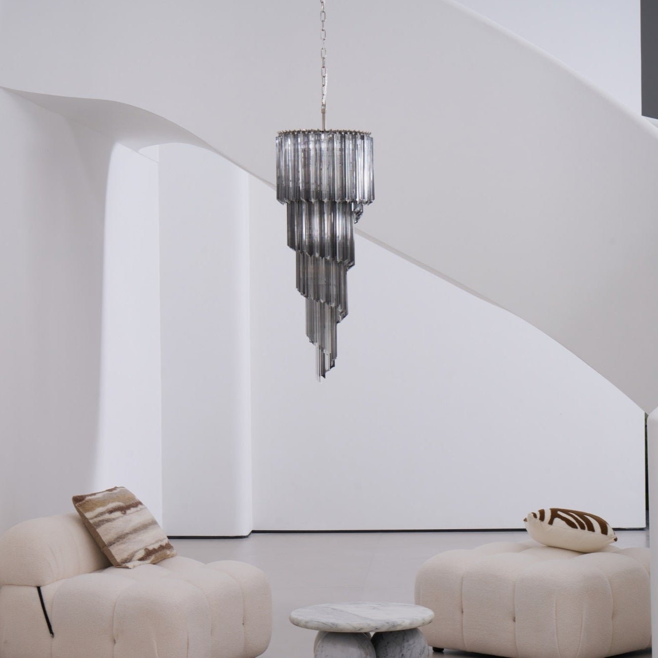 Velarella Chandelier Smoked Glass Spiral