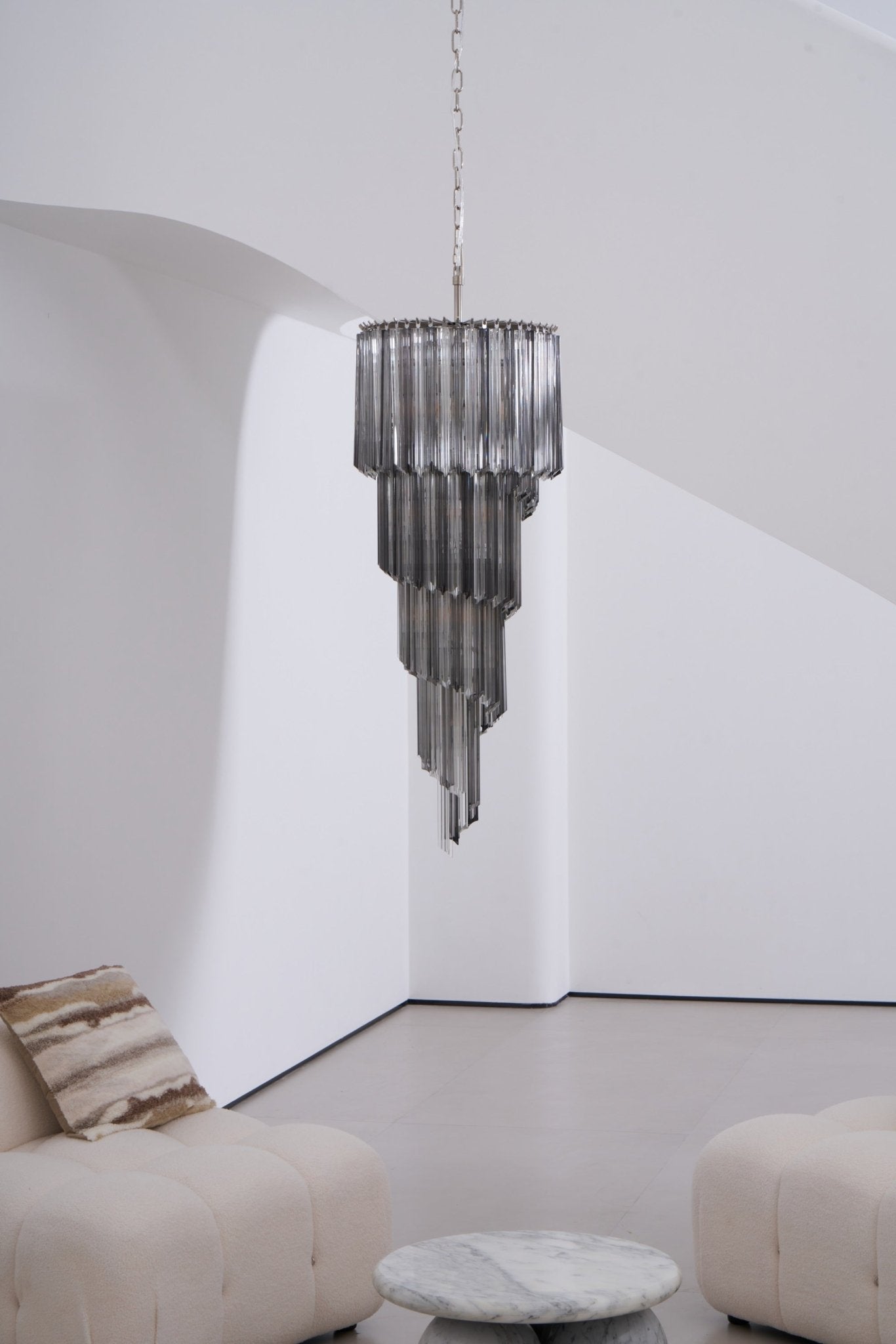 Velarella Chandelier Smoked Glass Spiral