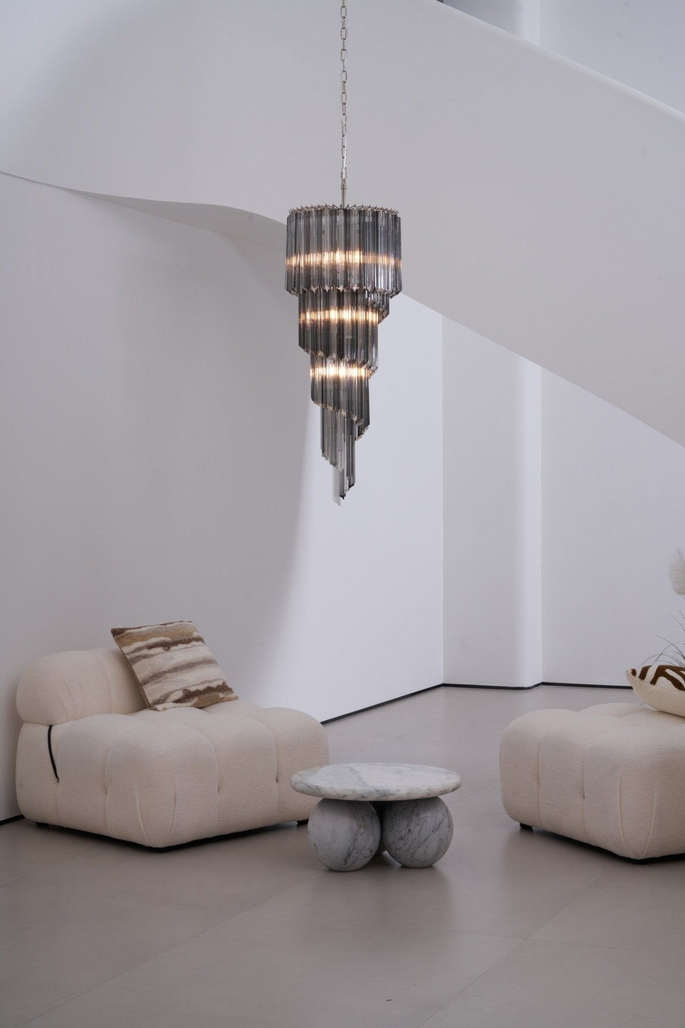 Velarella Chandelier Smoked Glass Spiral