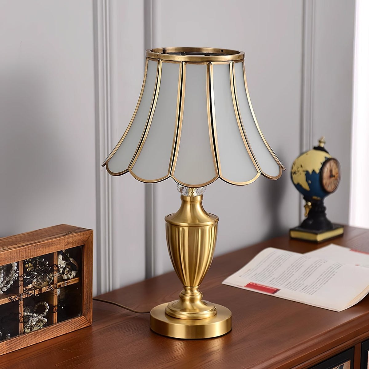 Valencia Brass & Glass Vintage Table Lamp