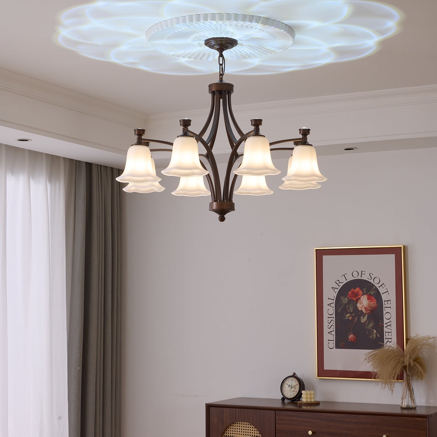 Viloros Traditional Premium Bell Glass Chandelier
