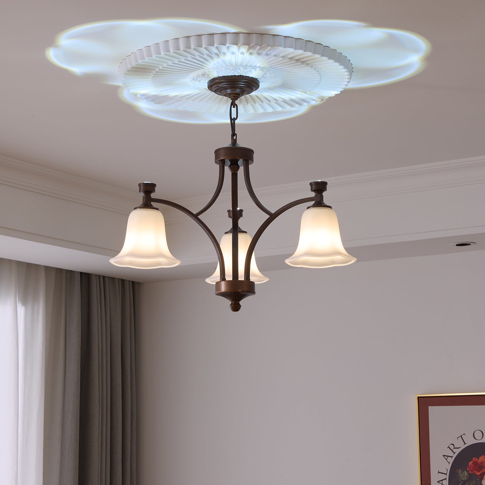 Viloros Traditional Premium Bell Glass Chandelier