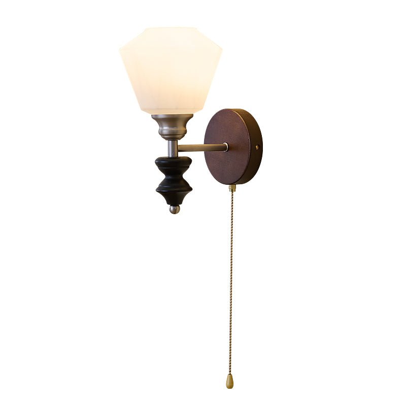 Lucille Elegance Classic Art Glass Wood Wall Lamp