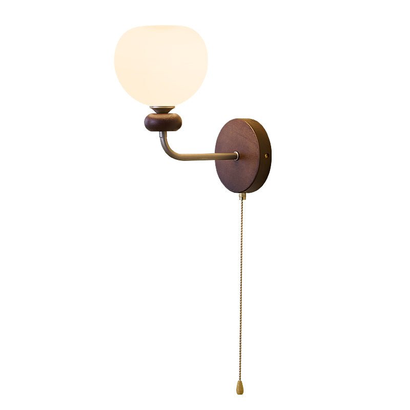 Lucille Elegance Classic Art Glass Wood Wall Lamp