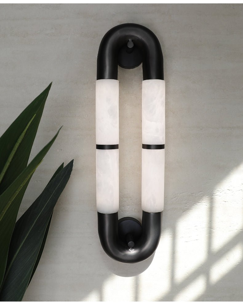 Gloxa Arc Twin Alabaster Wall Lamp