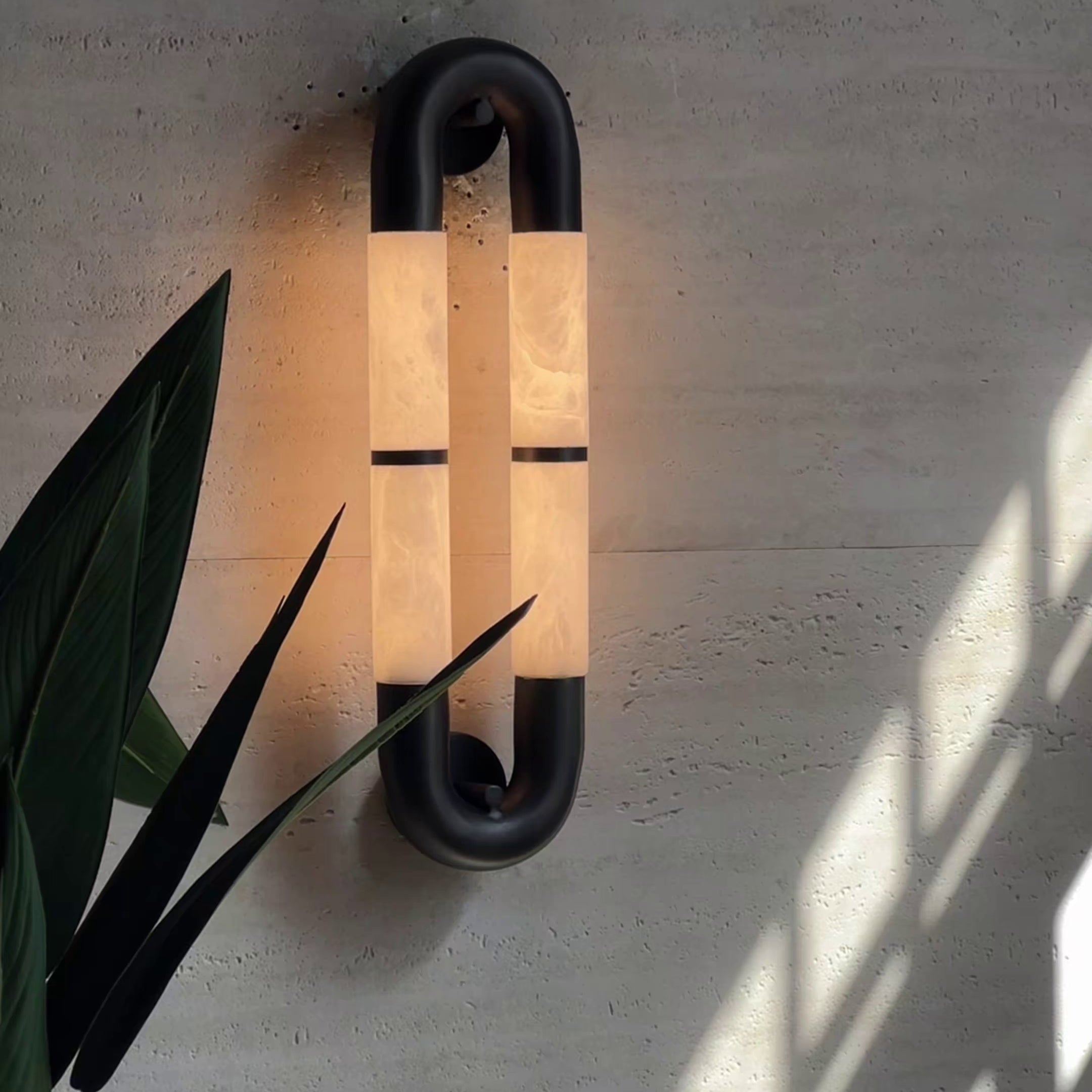 Gloxa Arc Twin Alabaster Wall Lamp