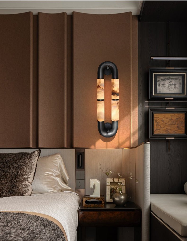Gloxa Arc Twin Alabaster Wall Lamp