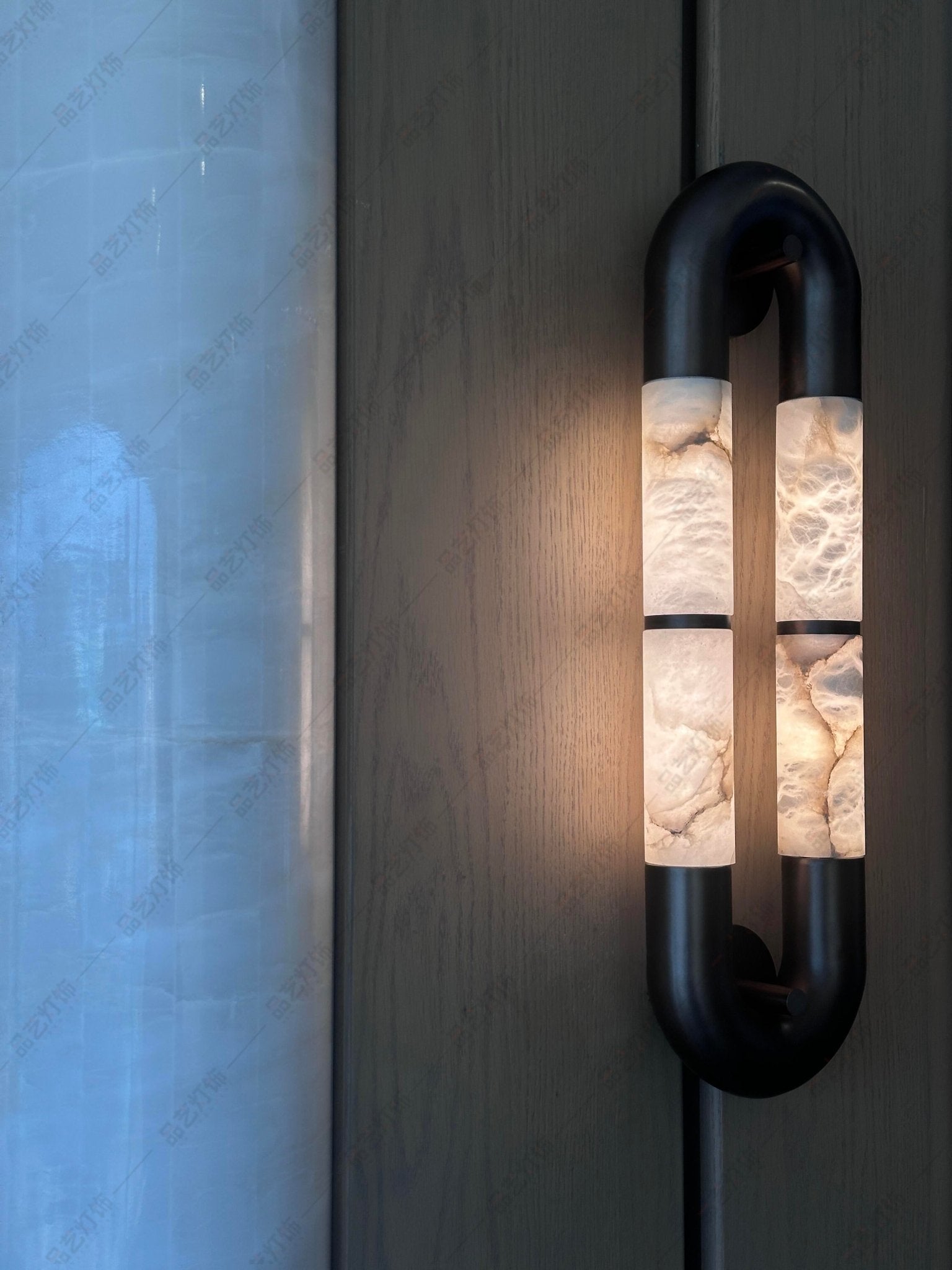 Gloxa Arc Twin Alabaster Wall Lamp