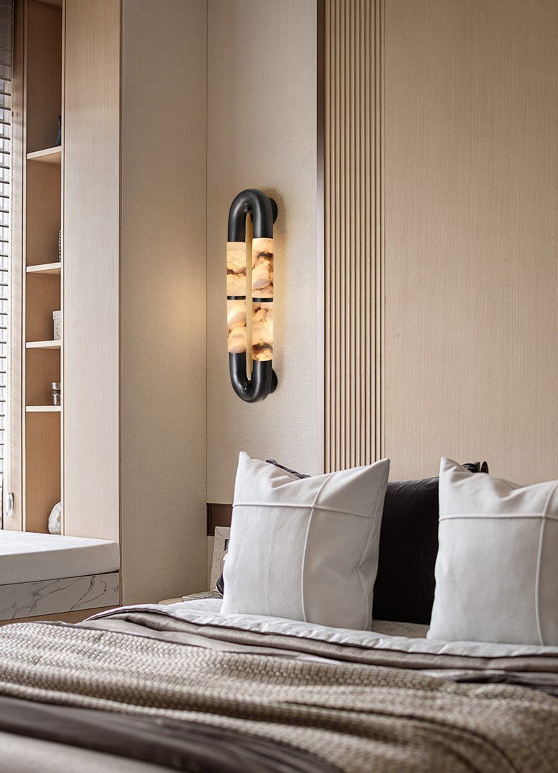 Gloxa Arc Twin Alabaster Wall Lamp