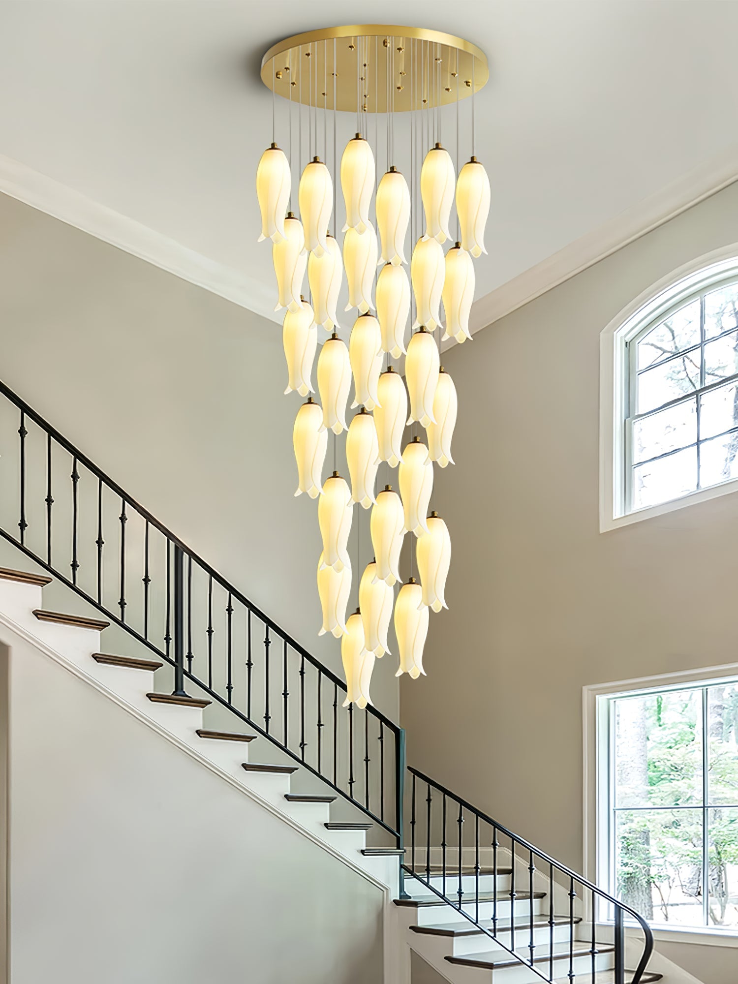 Sylirion Alabaster Brass Chandelier