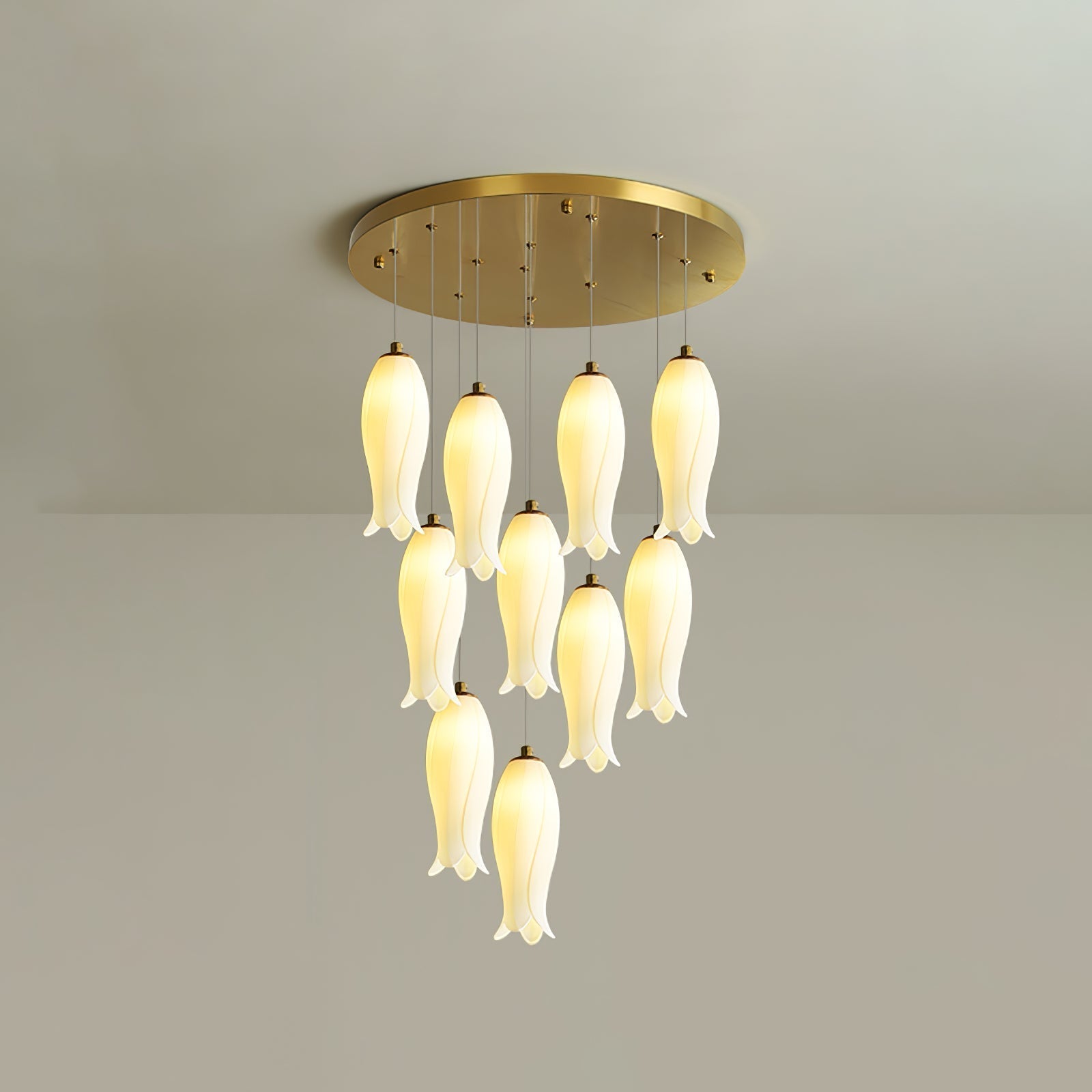 Sylirion Alabaster Brass Chandelier