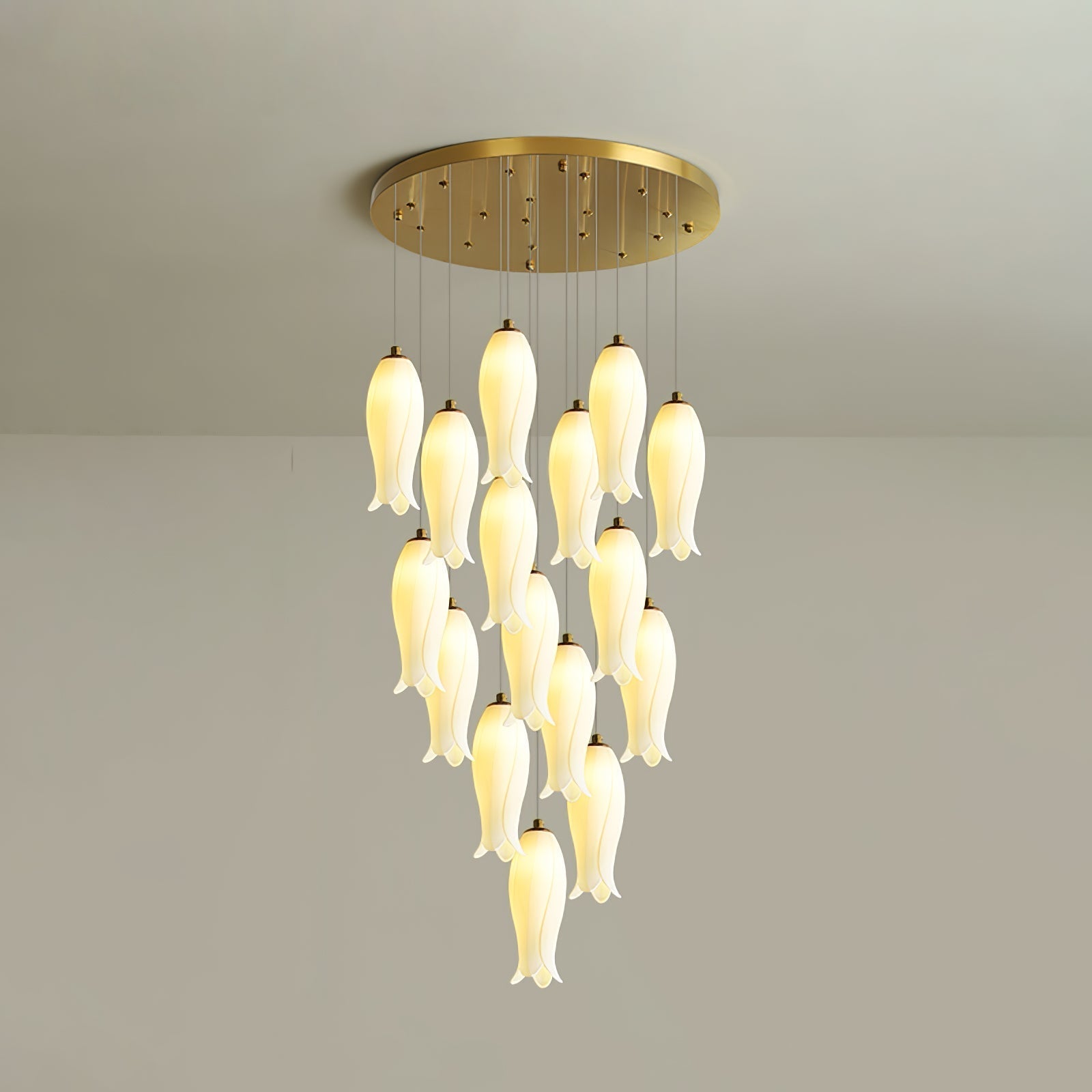 Sylirion Alabaster Brass Chandelier