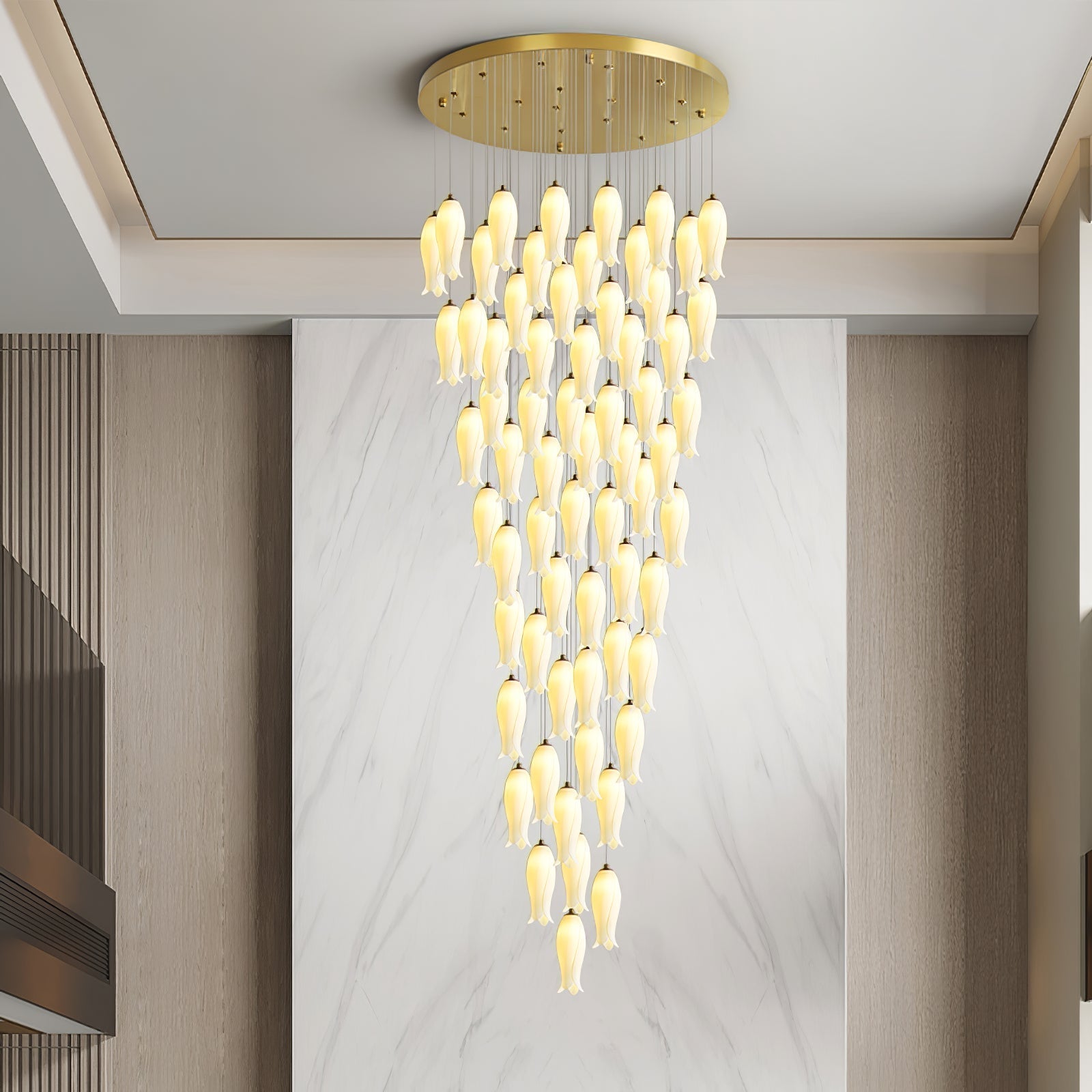 Sylirion Alabaster Brass Chandelier