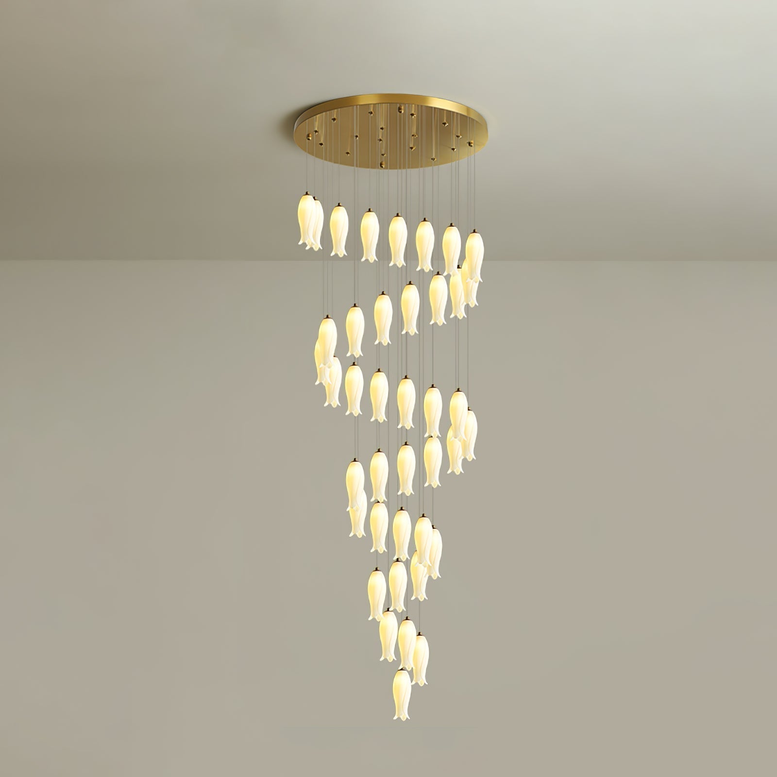 Sylirion Alabaster Brass Chandelier