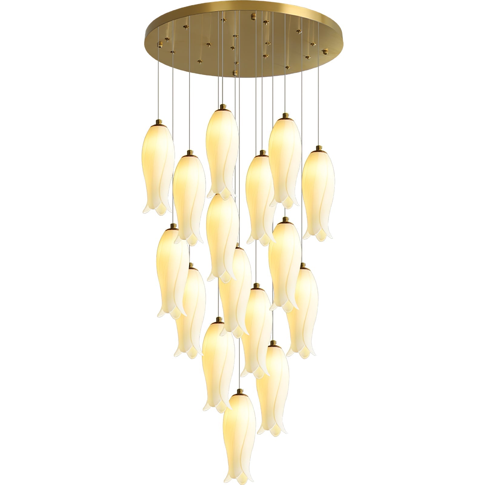 Sylirion Alabaster Brass Chandelier