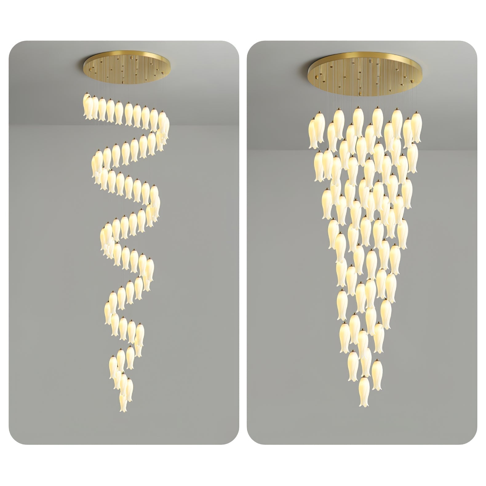 Sylirion Alabaster Brass Chandelier