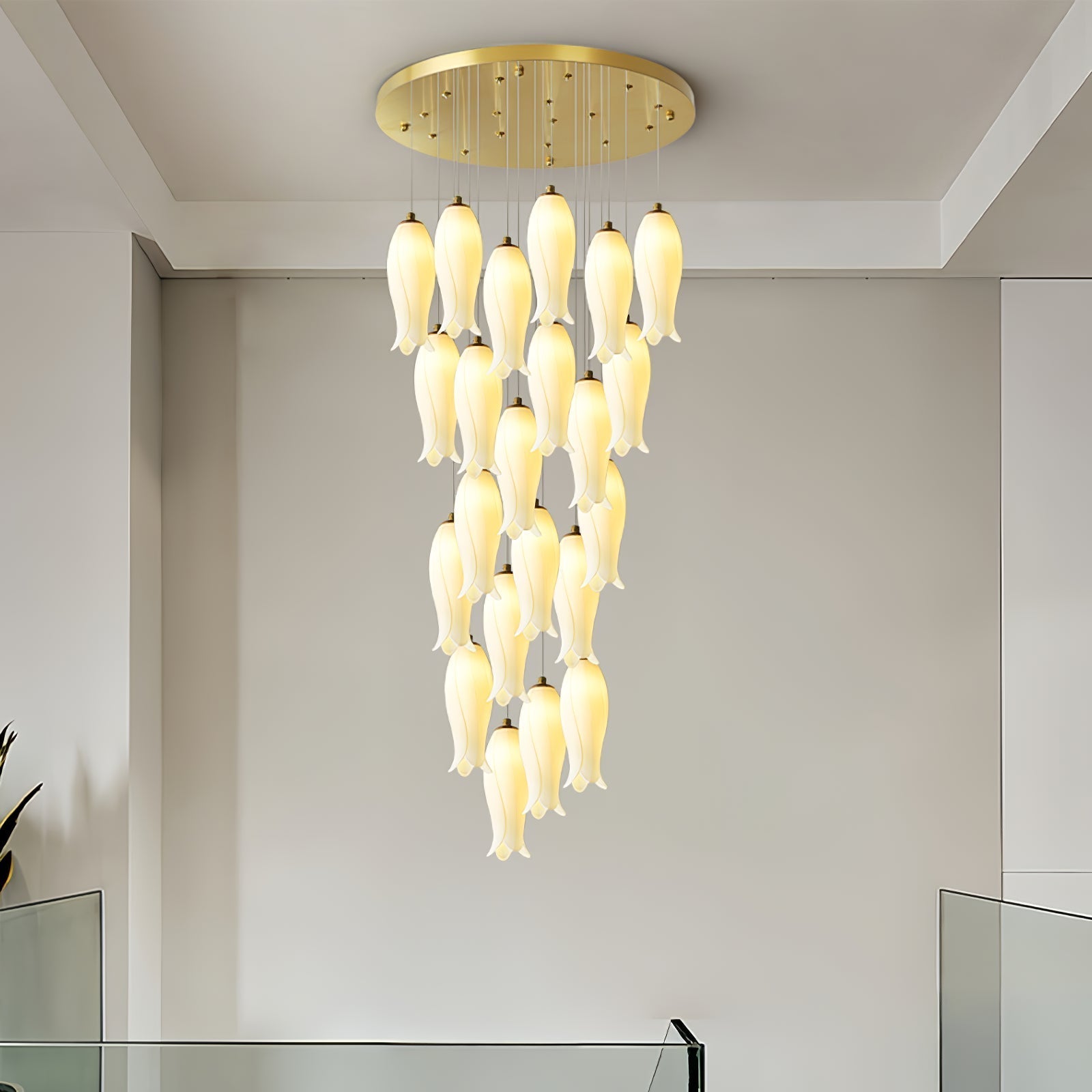 Sylirion Alabaster Brass Chandelier