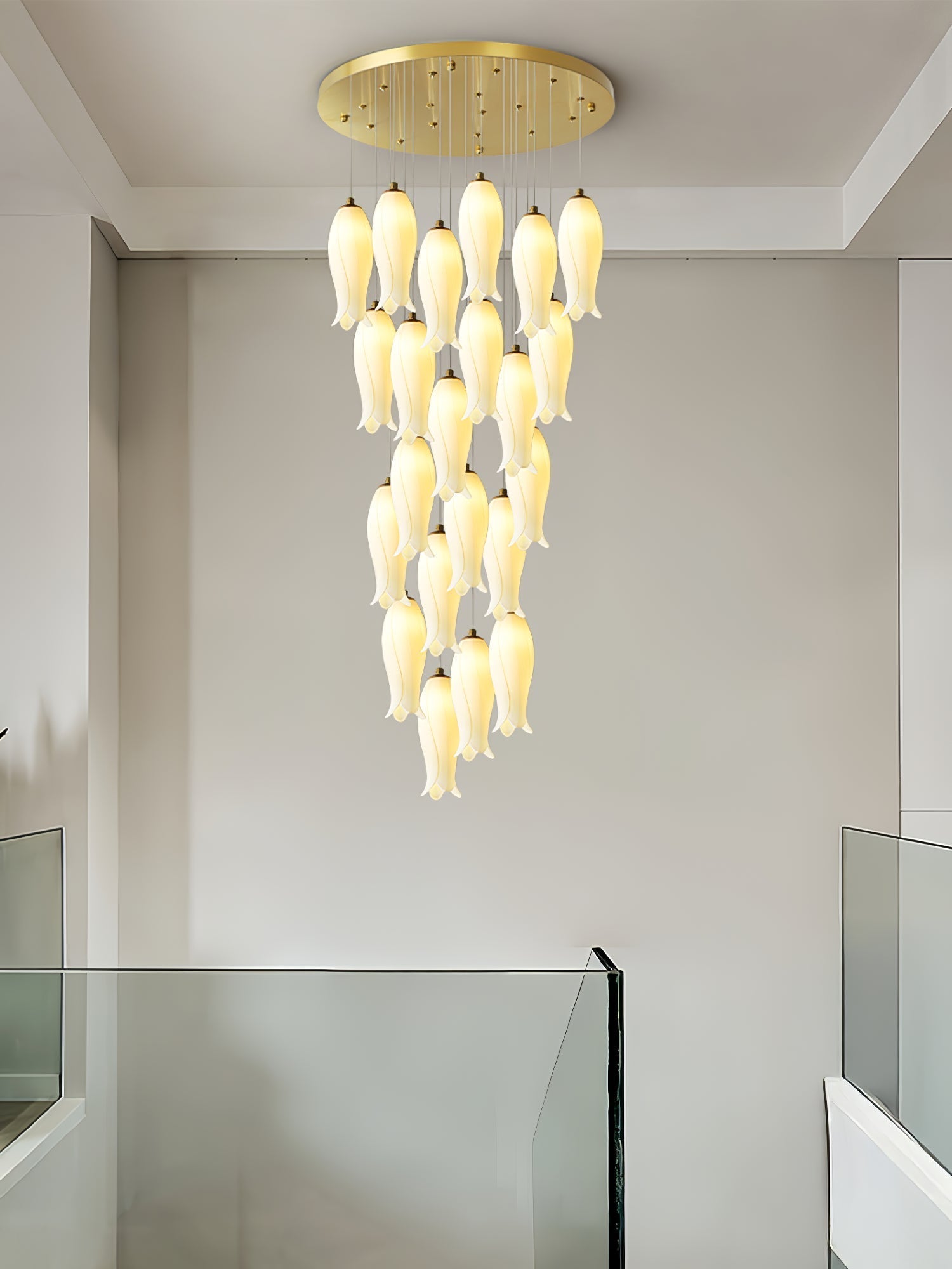 Sylirion Alabaster Brass Chandelier