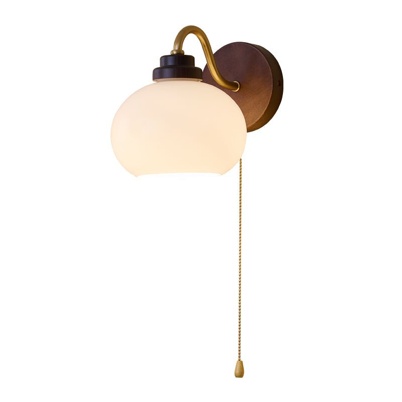 Syleella Premium Nordic Art Crest Glass Wood Wall Lamp