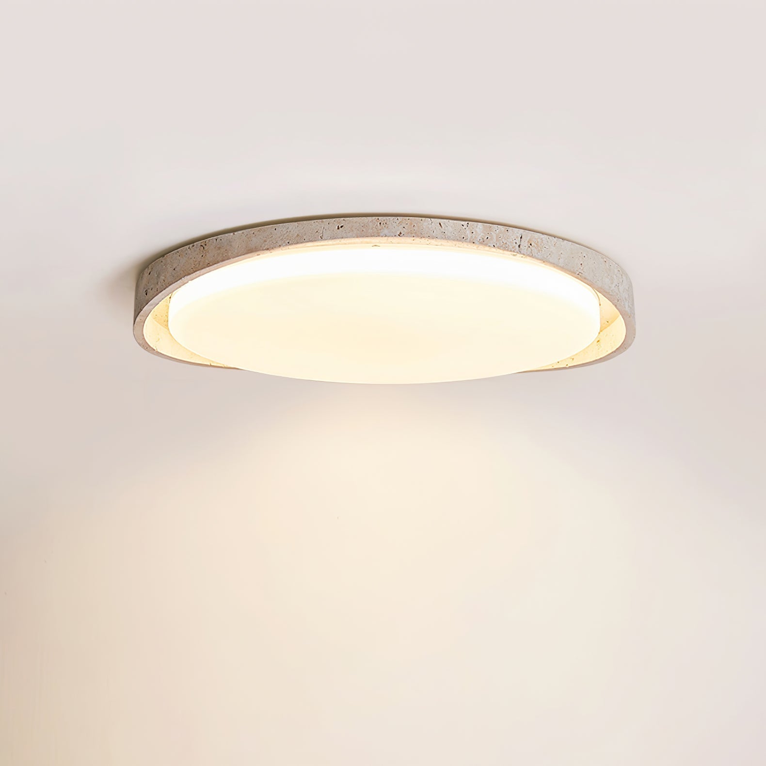 Cyvian Oval Frame Travertine Ceiling Light