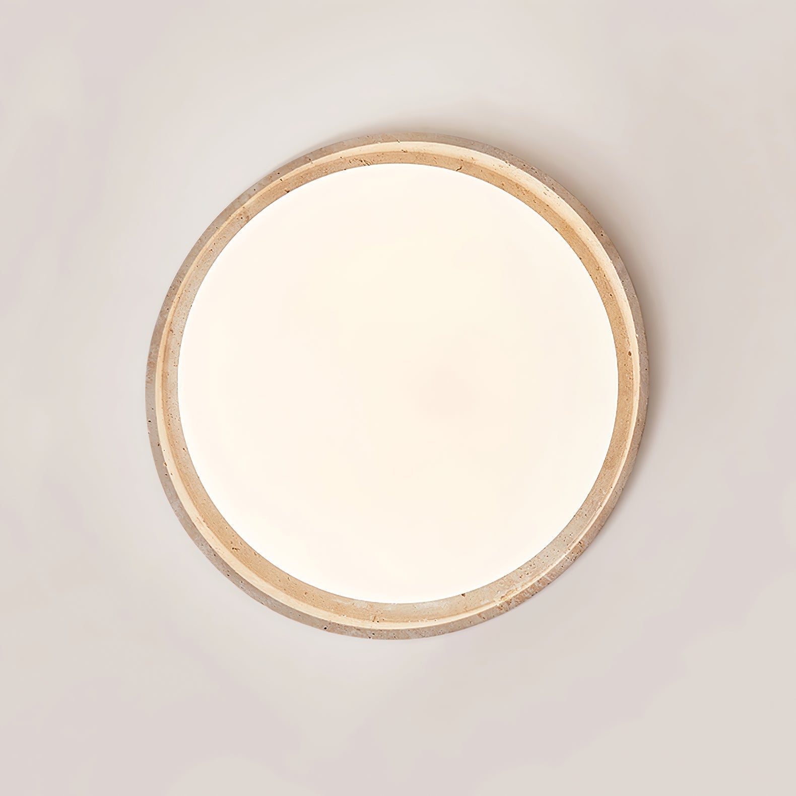 Cyvian Oval Frame Travertine Ceiling Light