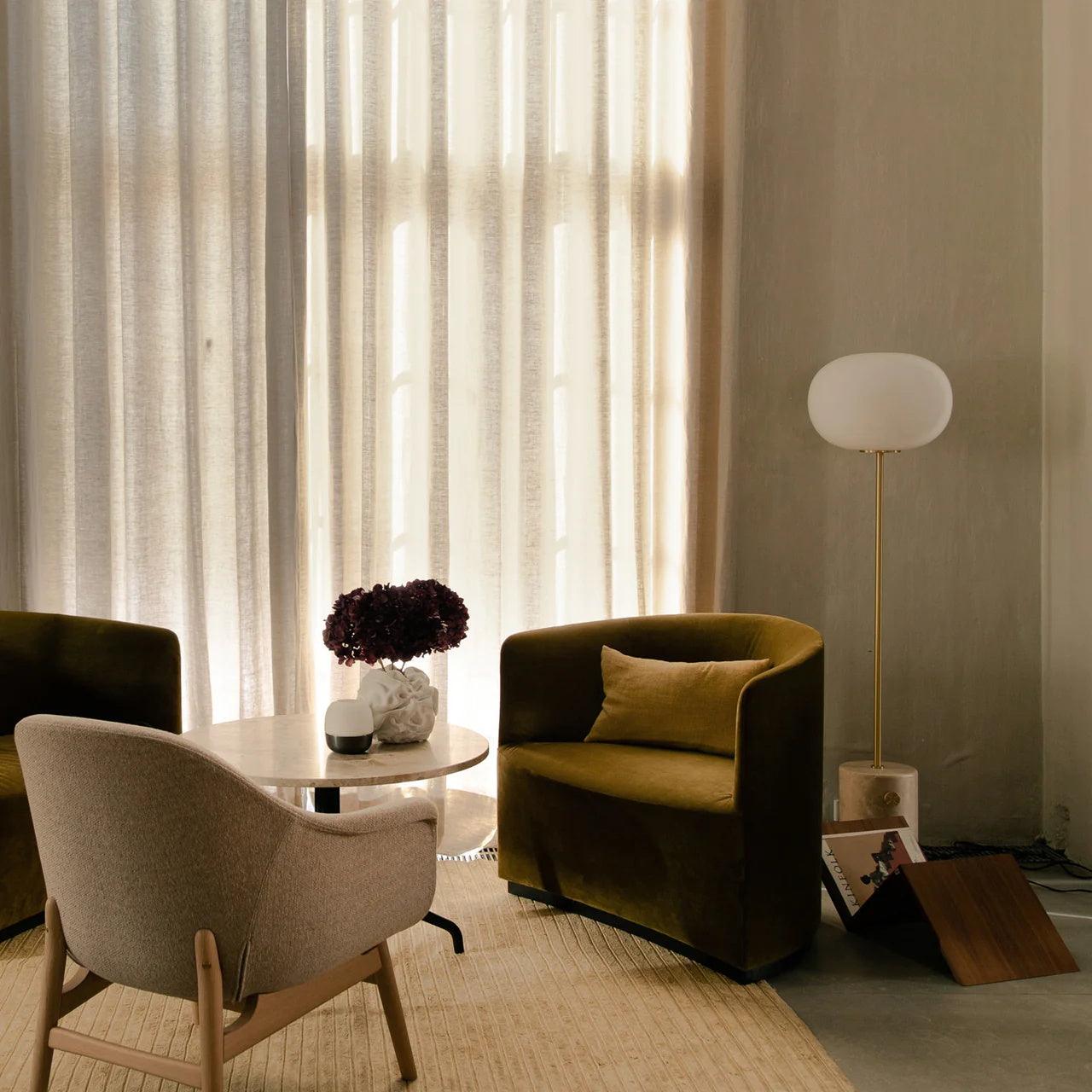 Iloryra Column-Base Travertine Floor Lamp