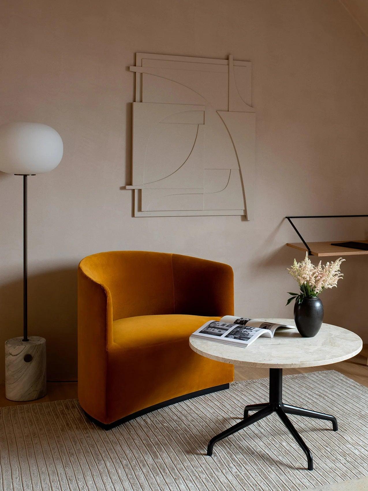 Iloryra Column-Base Travertine Floor Lamp