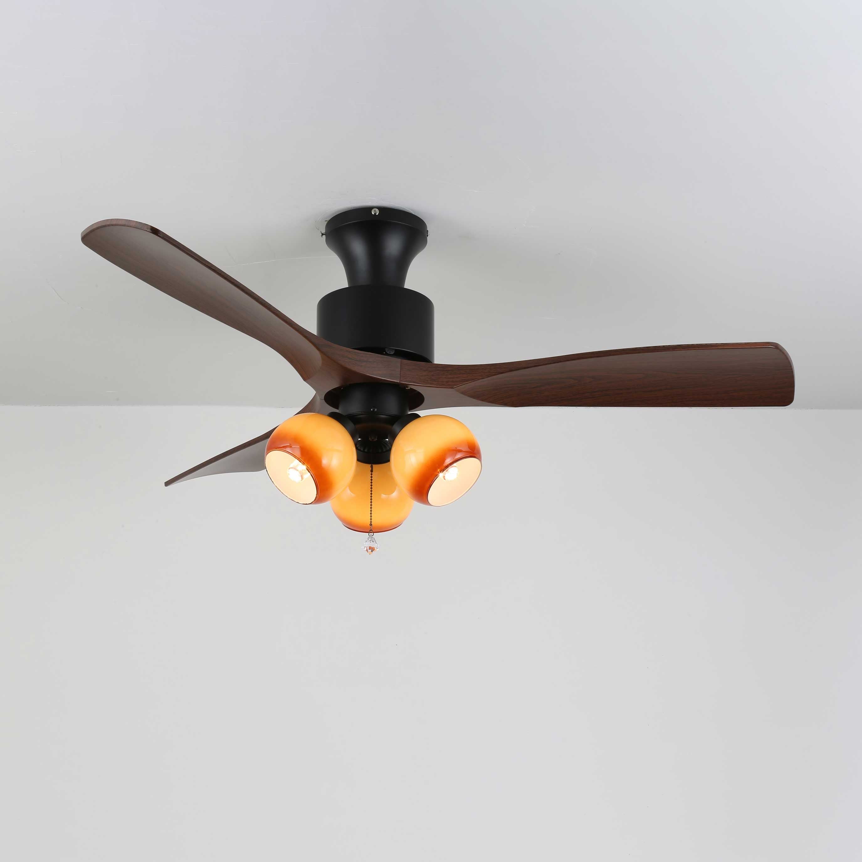 Gwen Vintage Glass Ceiling Fan Light