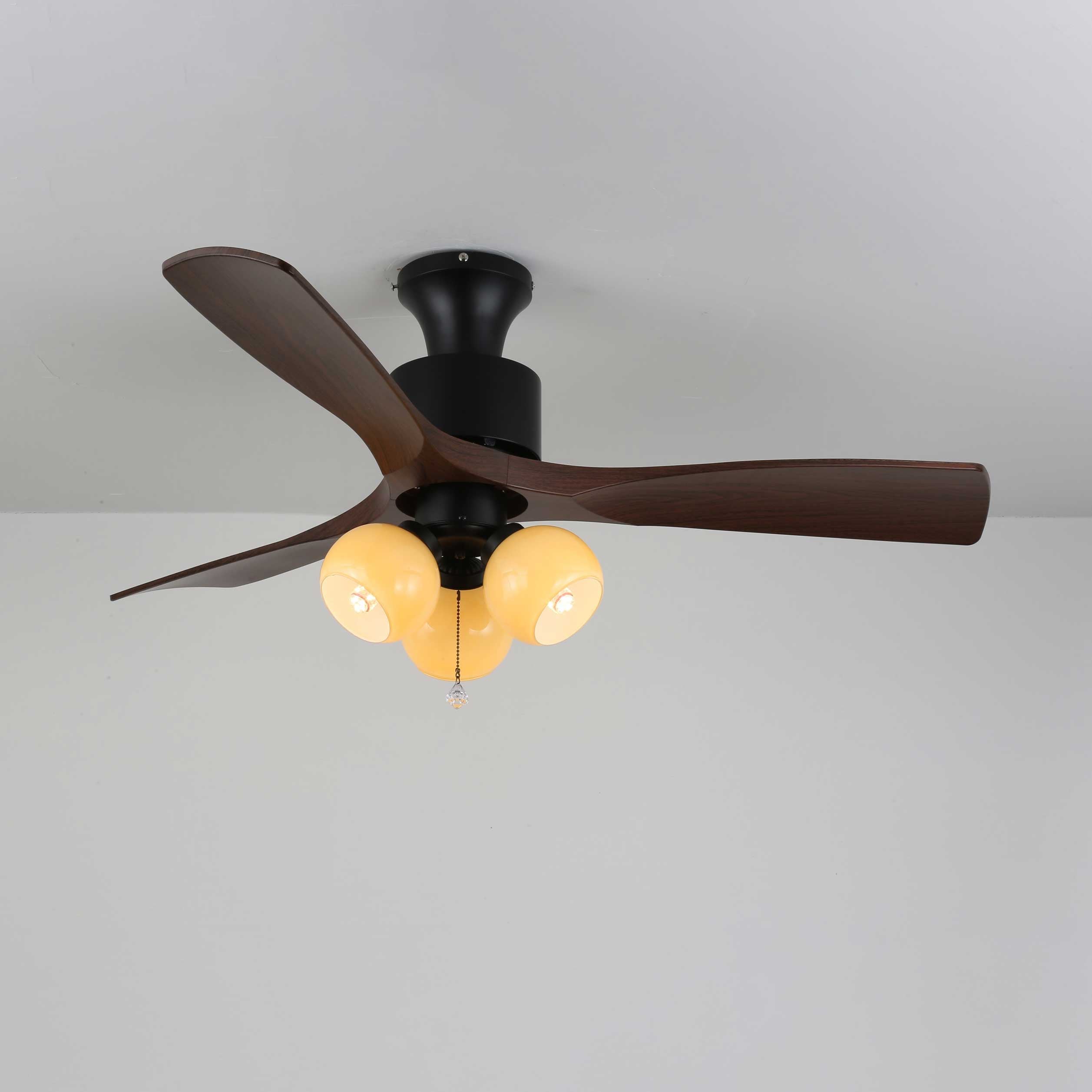 Gwen Vintage Glass Ceiling Fan Light