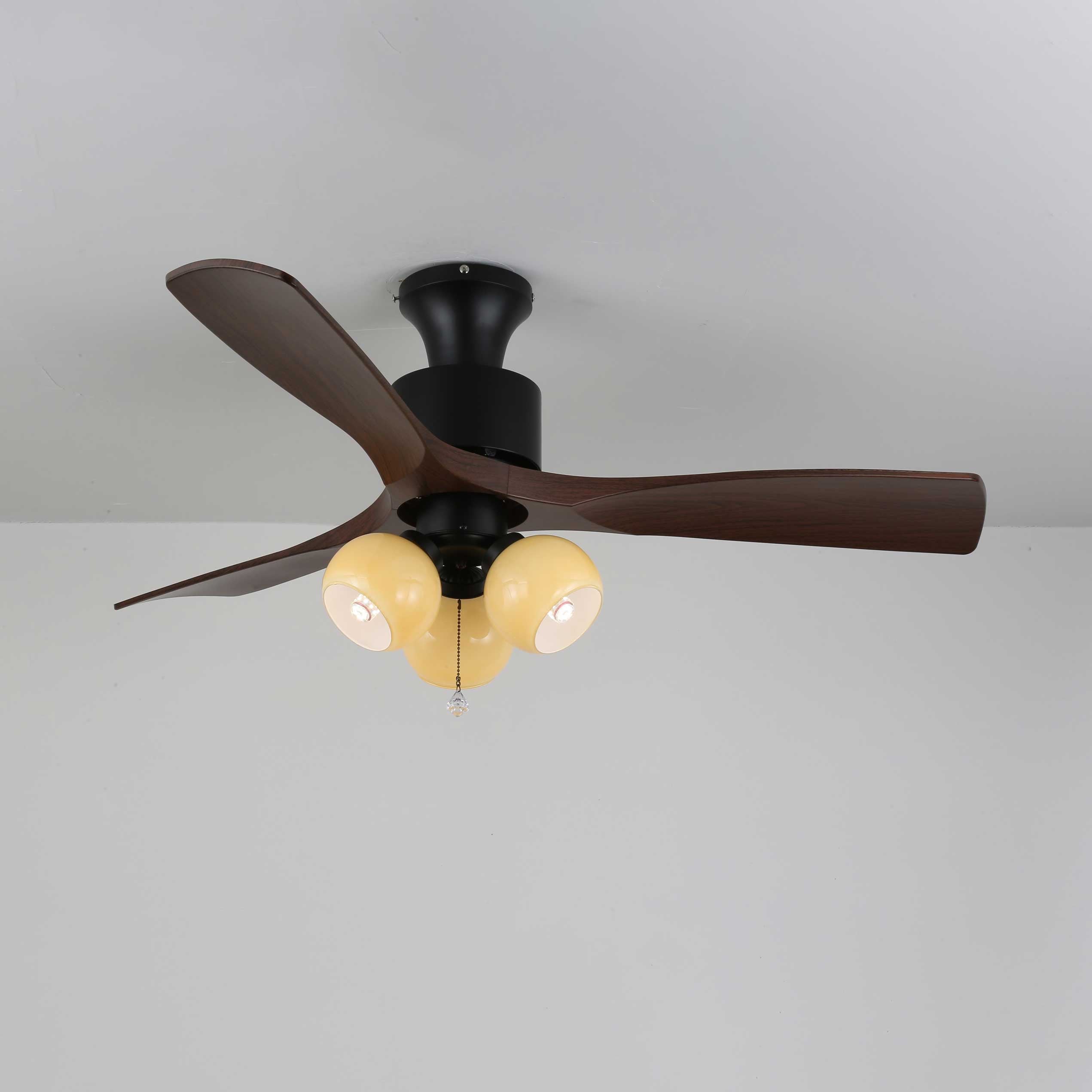 Gwen Vintage Glass Ceiling Fan Light
