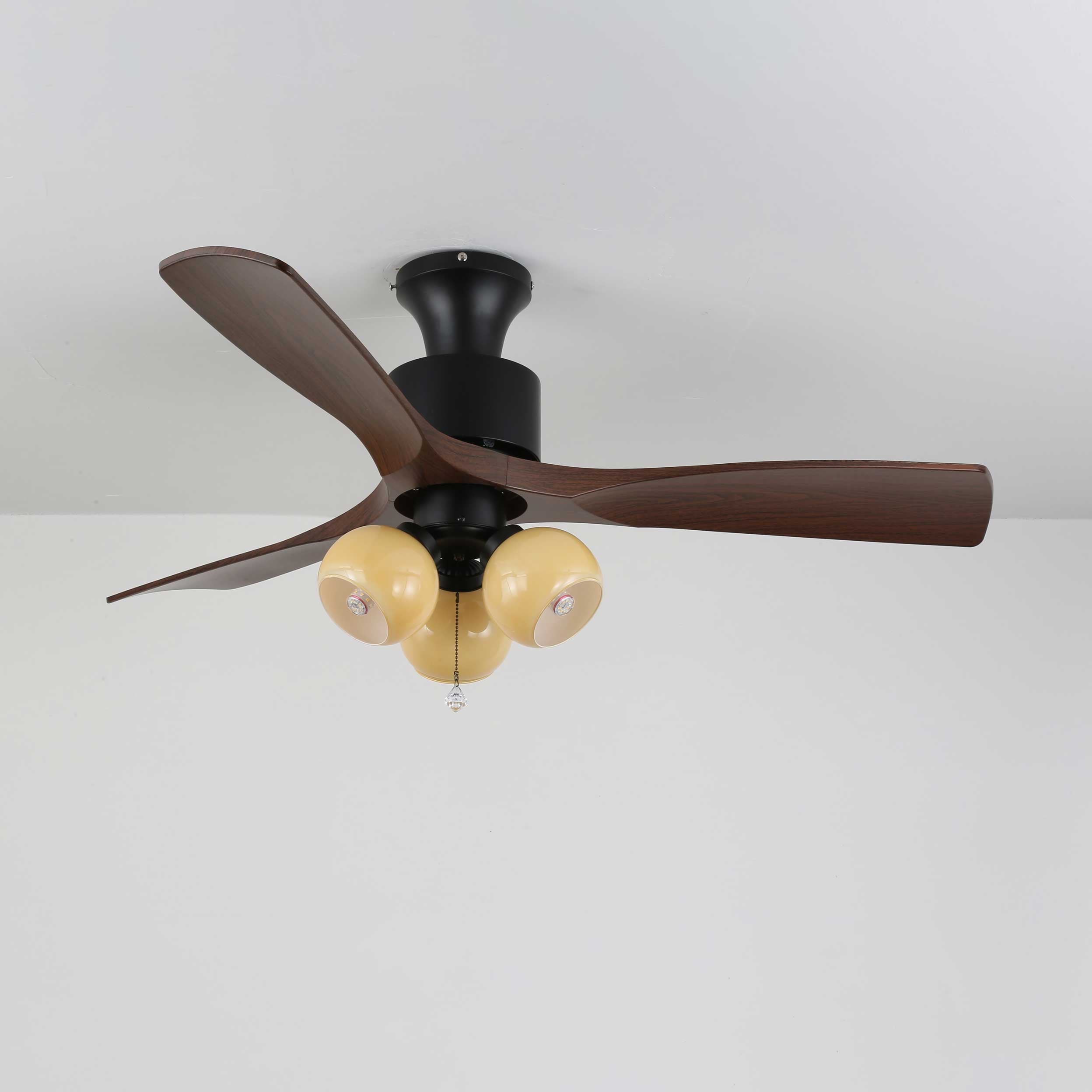 Gwen Vintage Glass Ceiling Fan Light