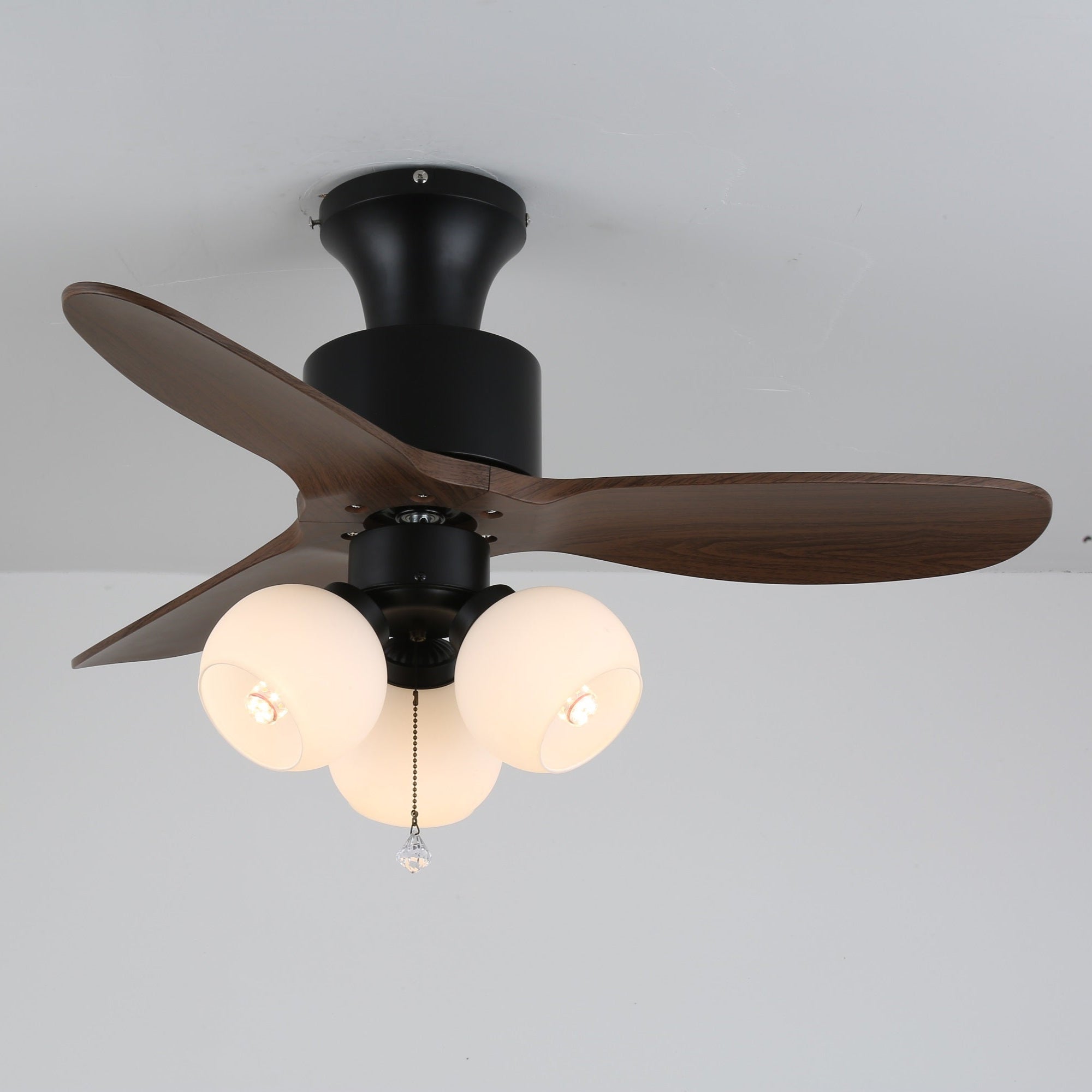 Gwen Vintage Glass Ceiling Fan Light