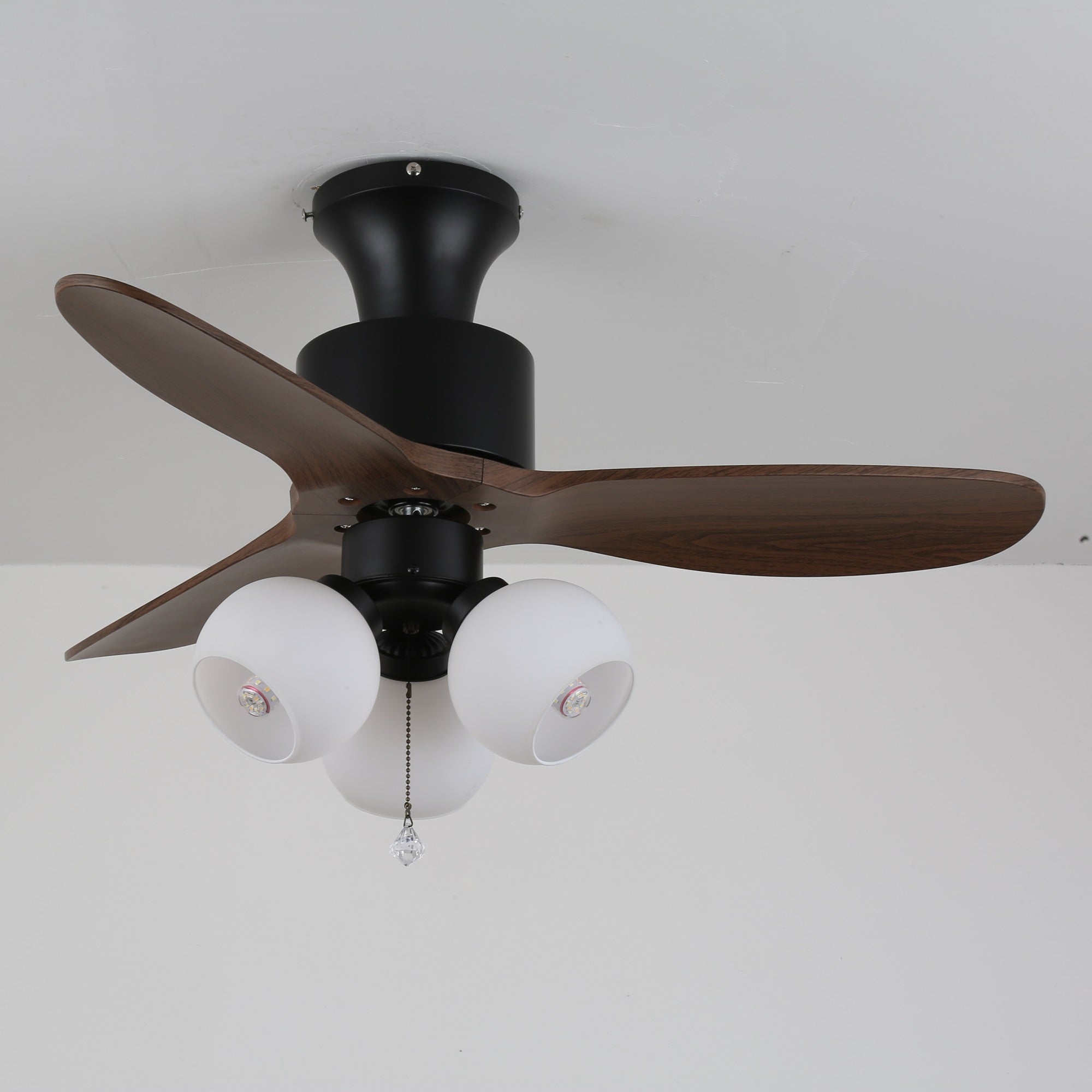 Gwen Vintage Glass Ceiling Fan Light