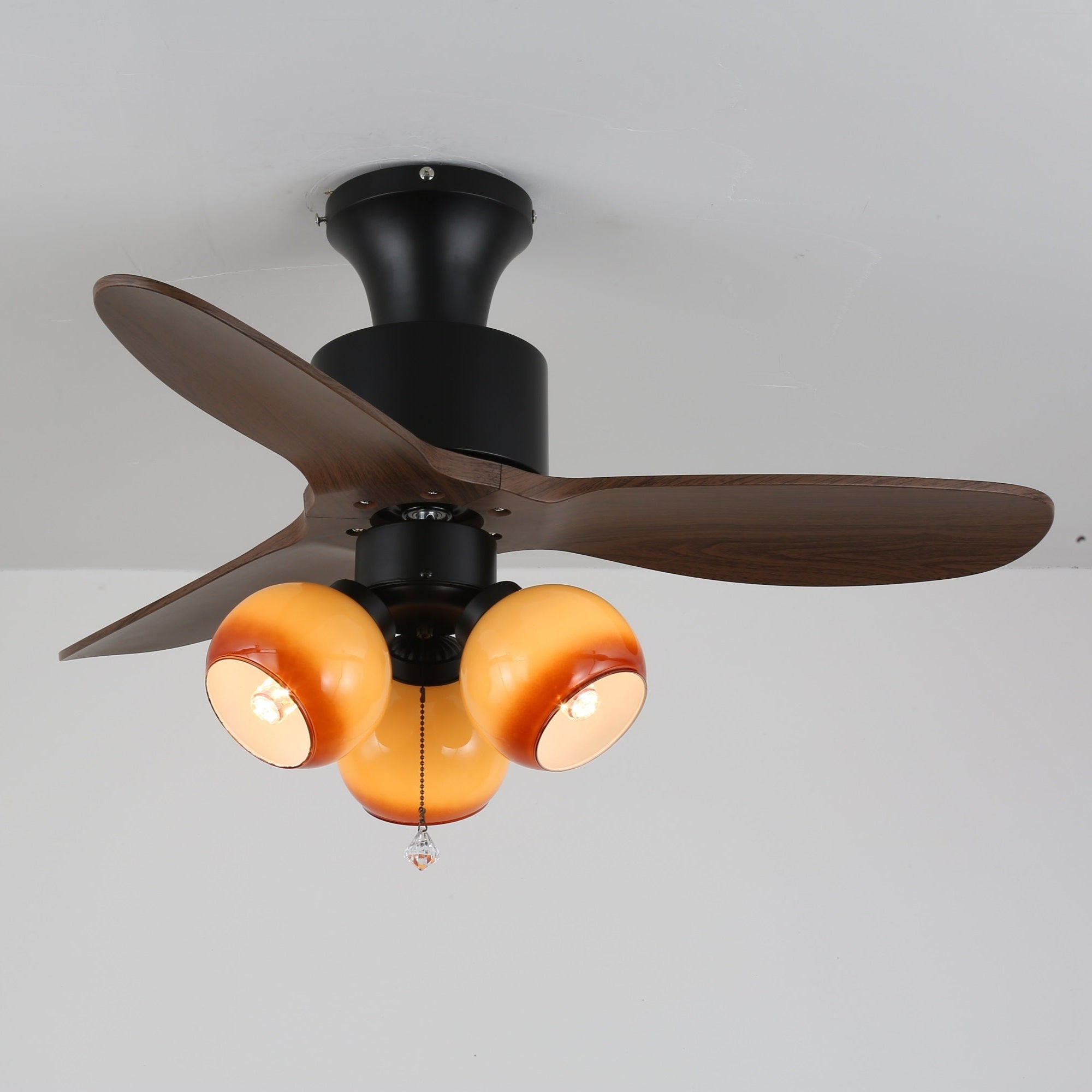 Gwen Vintage Glass Ceiling Fan Light