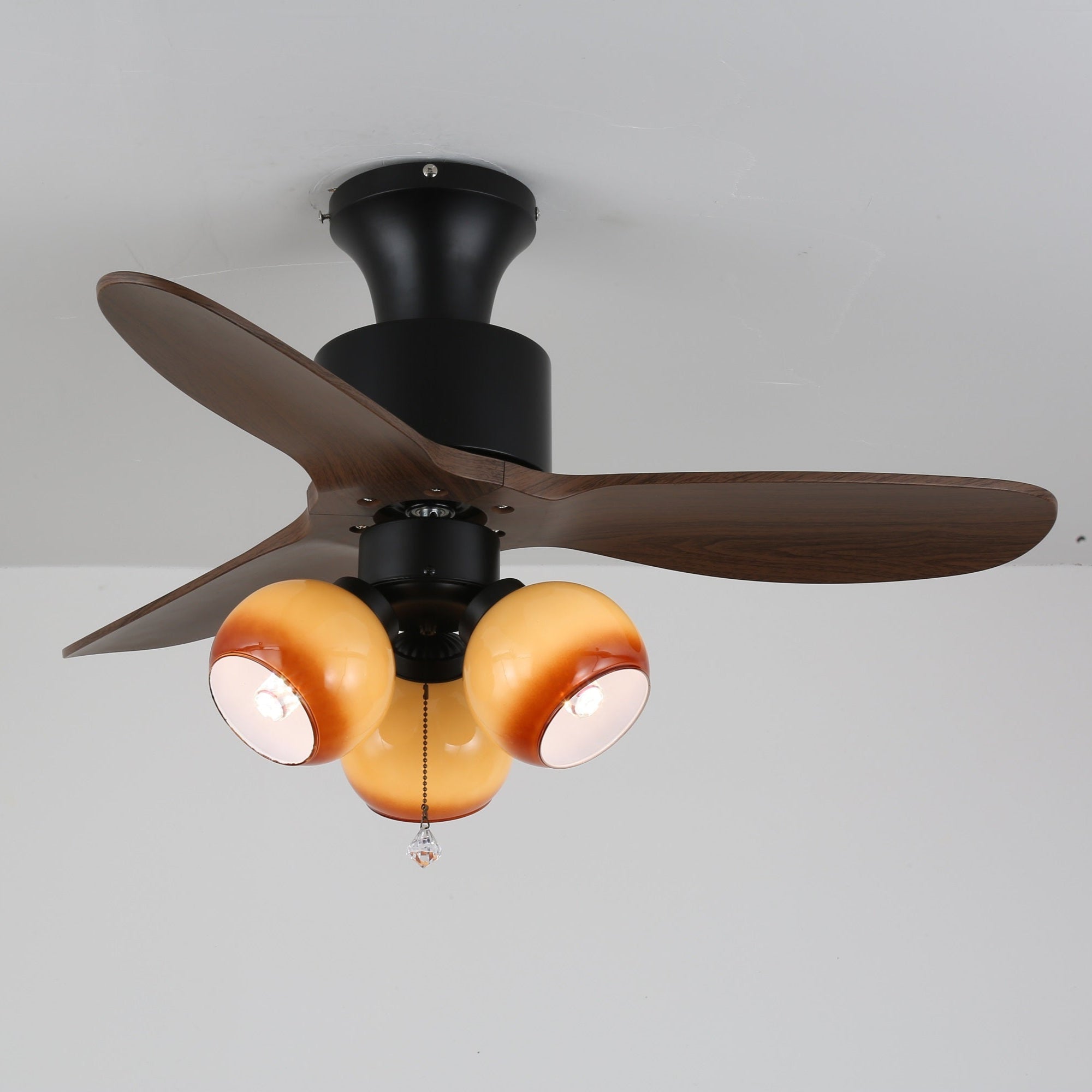 Gwen Vintage Glass Ceiling Fan Light