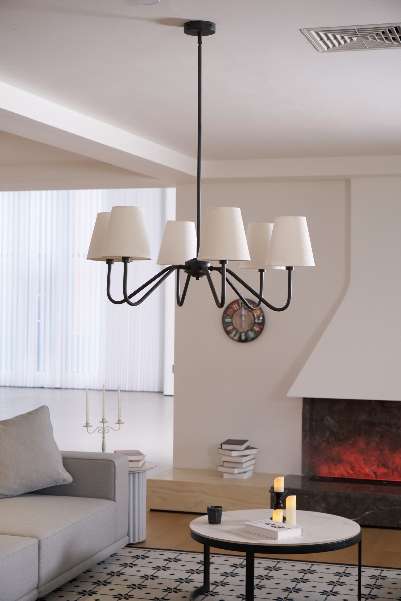 Aurvarira Lumos Classic Black Fabric Chandelier