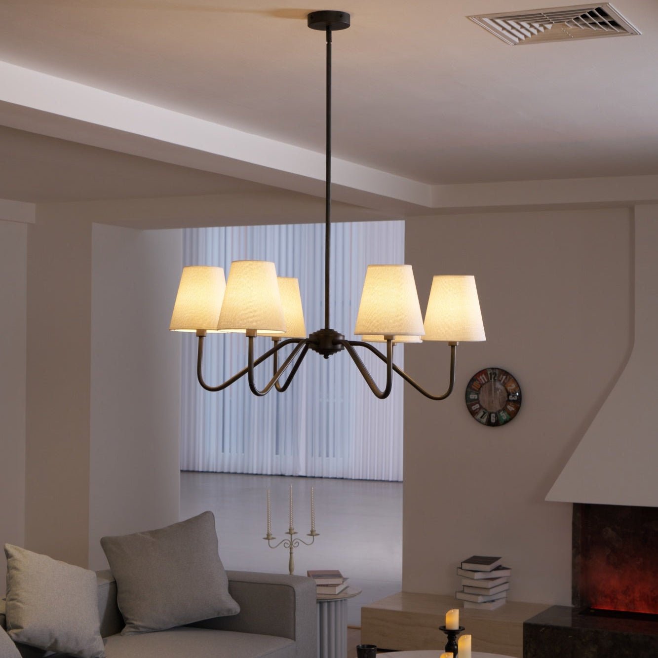 Aurvarira Lumos Classic Black Fabric Chandelier