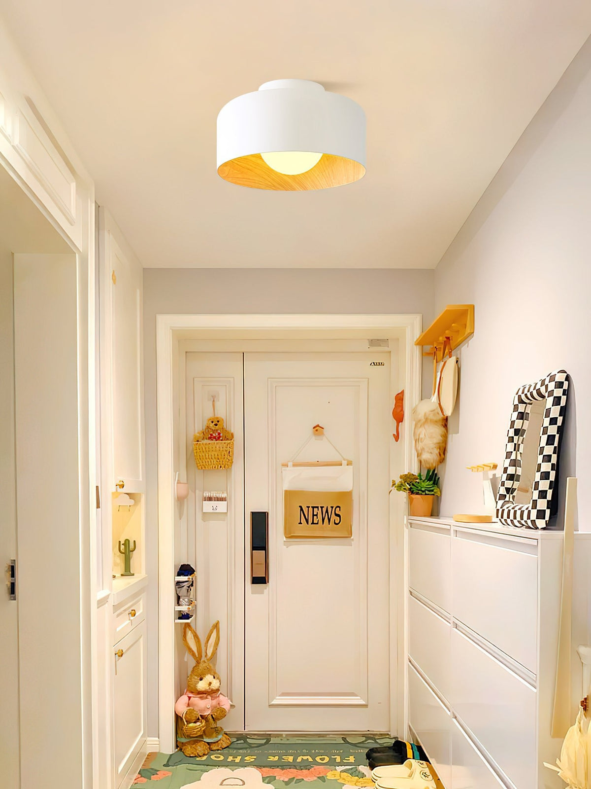 Clairbrook Wood Round Flush Mount Ceiling Light