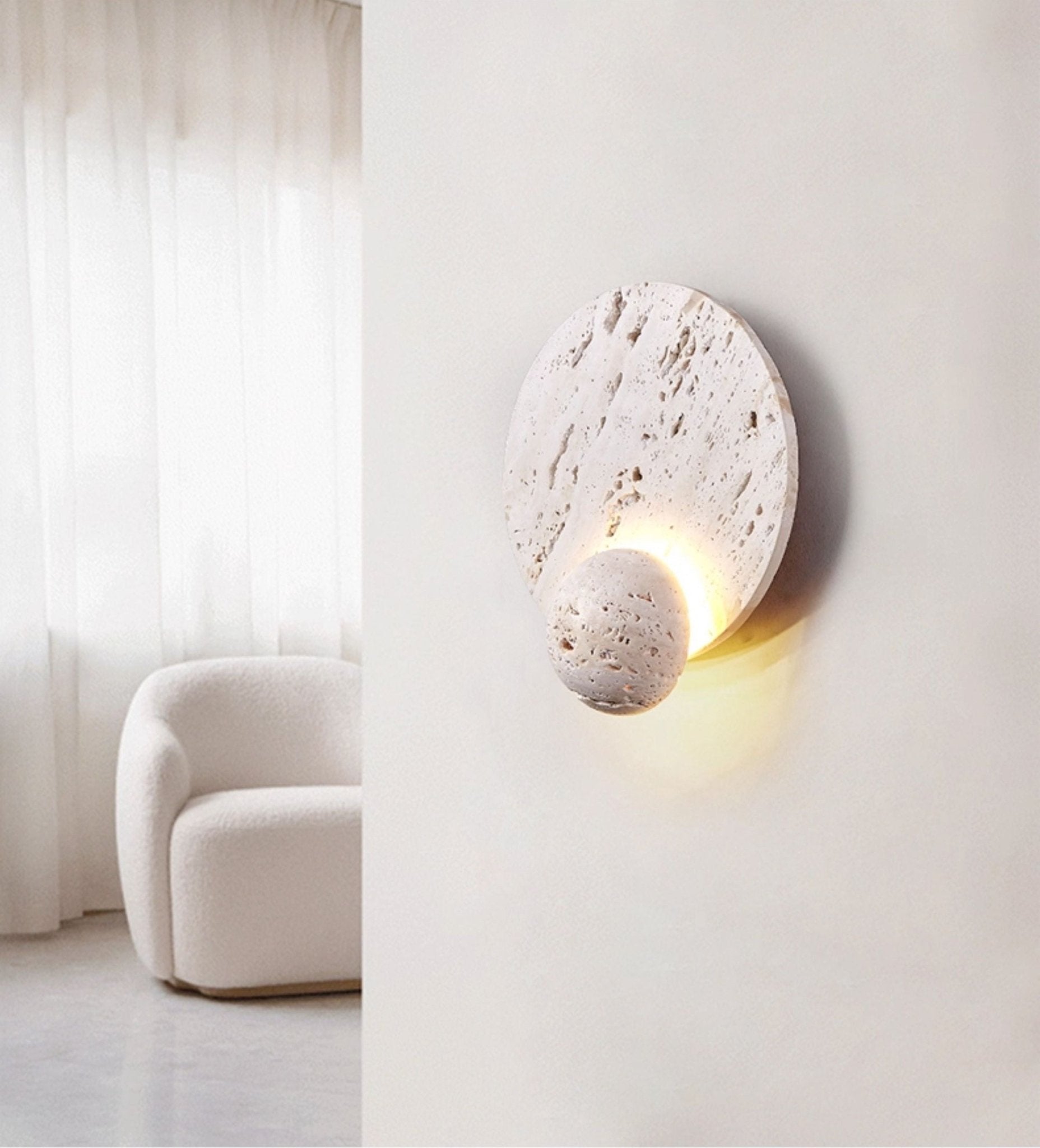 Norivaine Eclipse Travertine Wall Light
