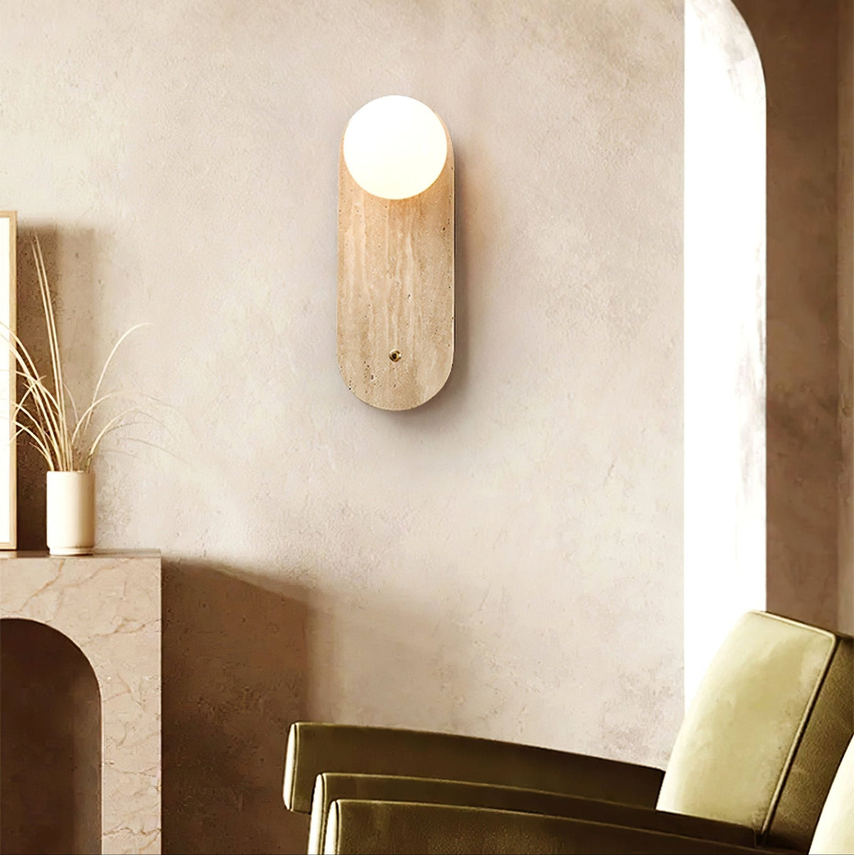 Syloryra Minimalist Travertine Wall Light
