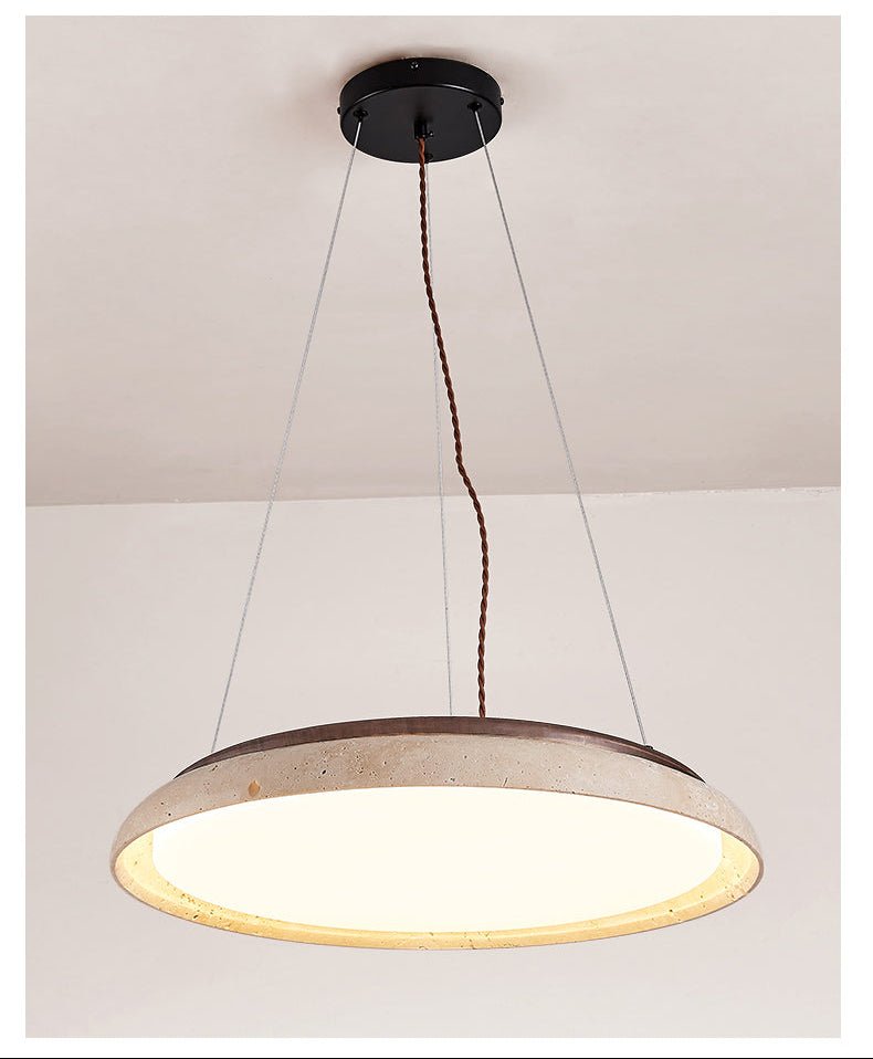 Aeron Travertine Lunar Halo Pendant