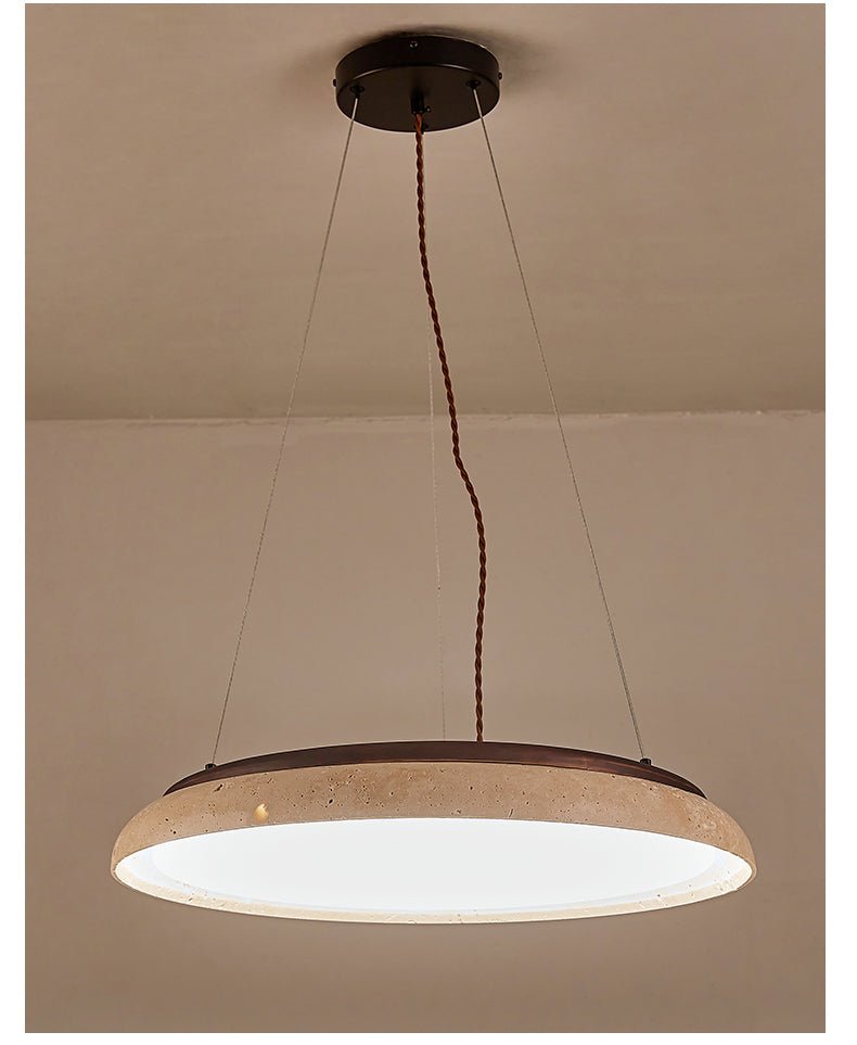 Aeron Travertine Lunar Halo Pendant