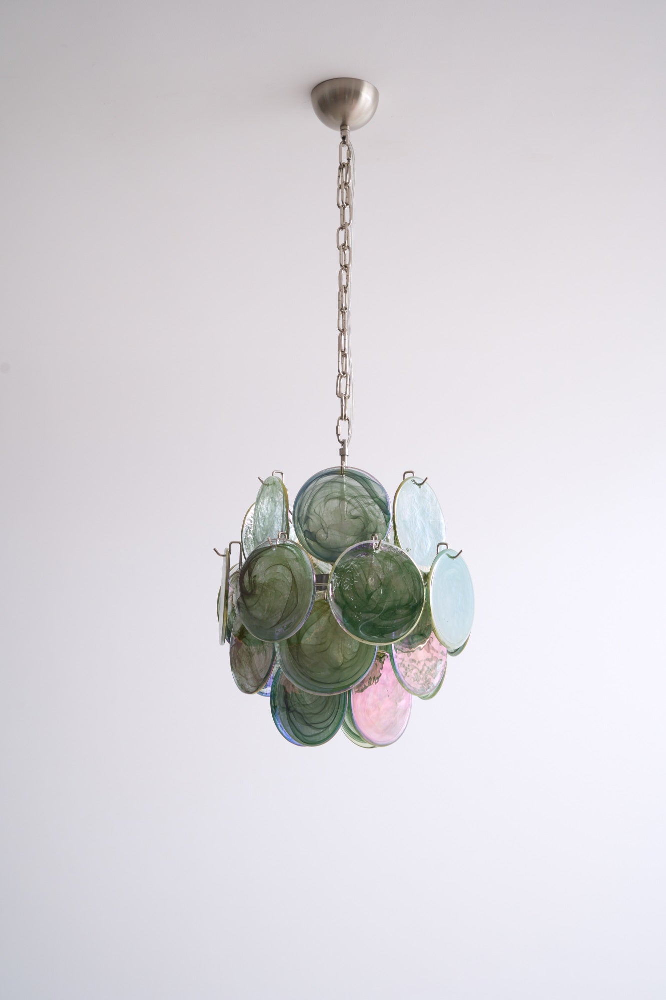 Teriinelle Chandelier Multicolor Murano Disc Layered Artistic