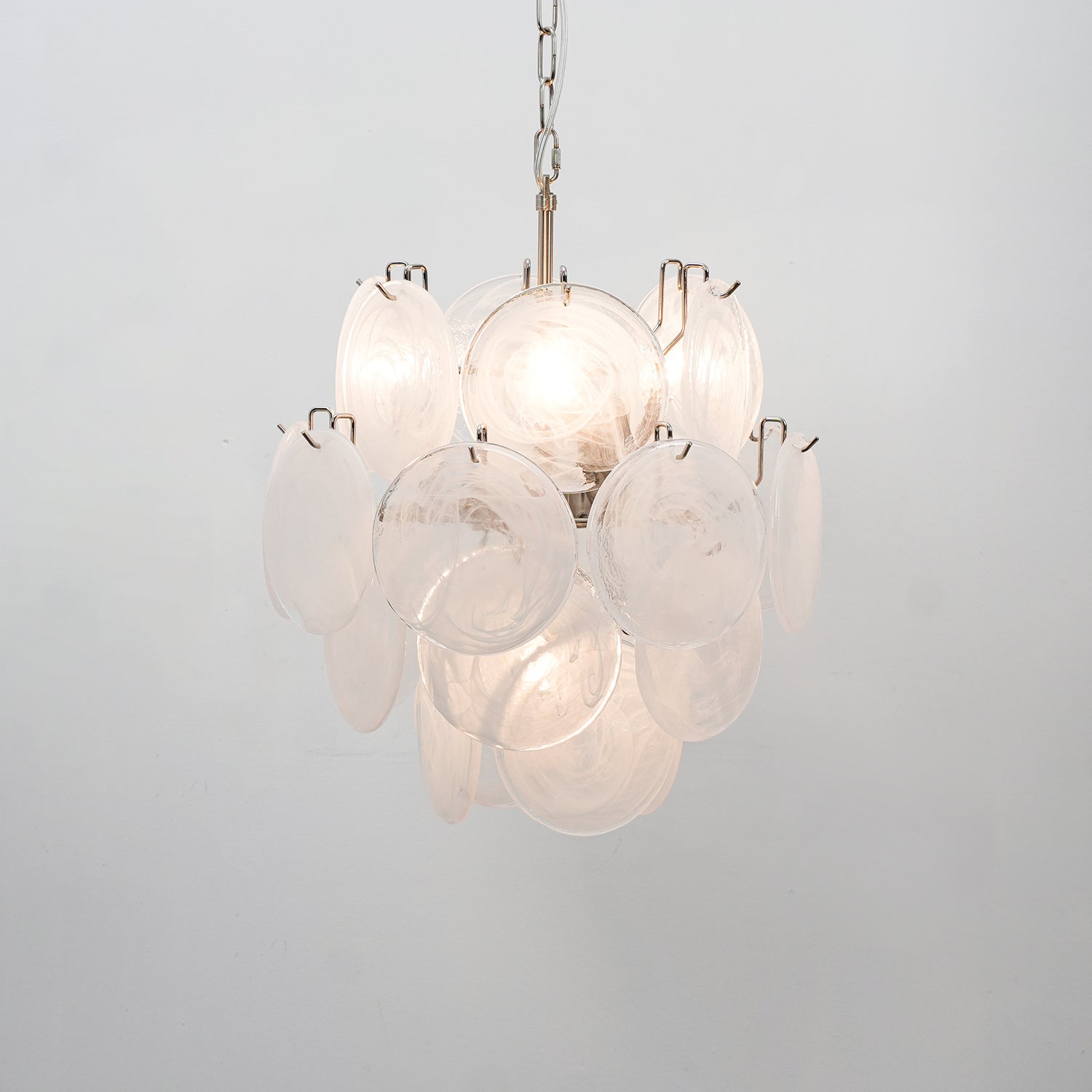 Teriinelle Chandelier Multicolor Murano Disc Layered Artistic