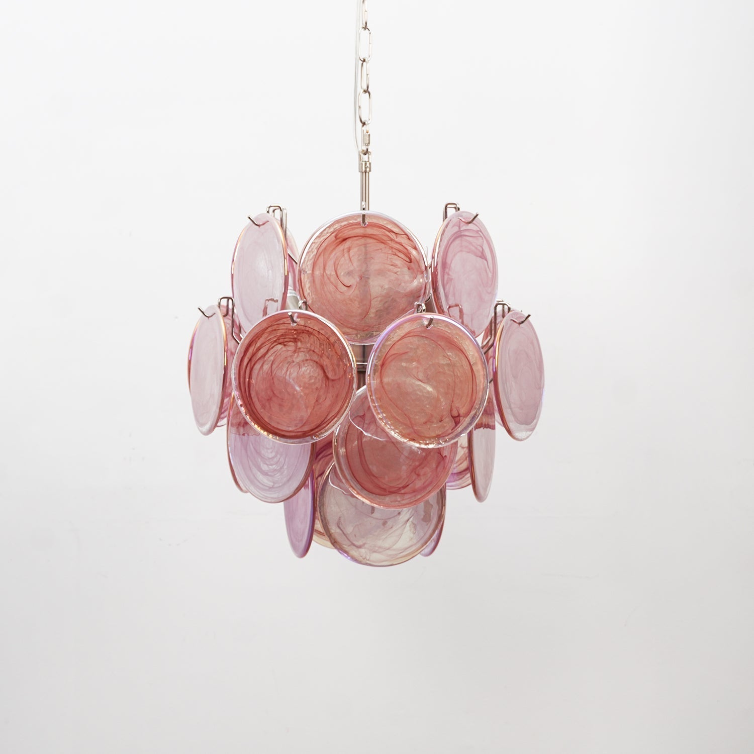 Teriinelle Chandelier Multicolor Murano Disc Layered Artistic