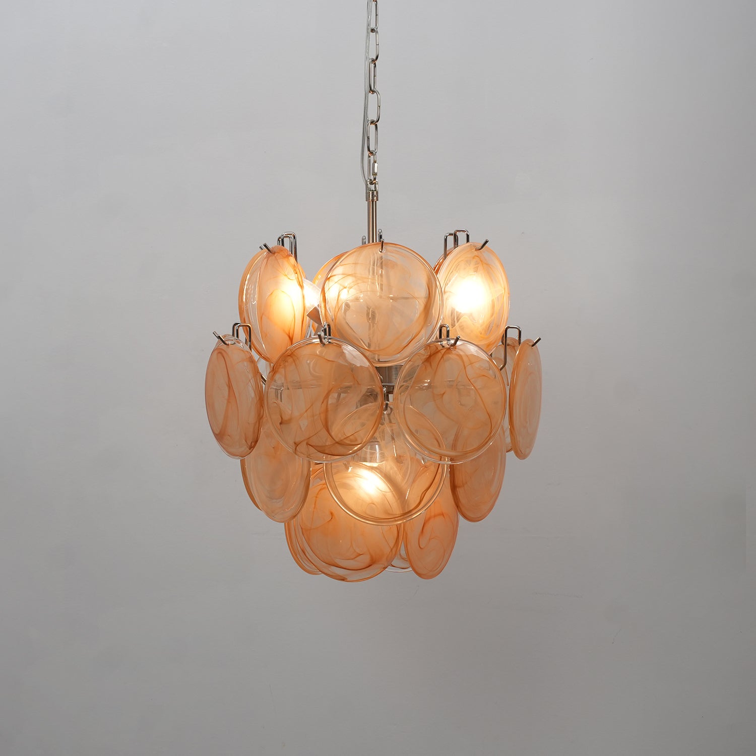 Teriinelle Chandelier Multicolor Murano Disc Layered Artistic
