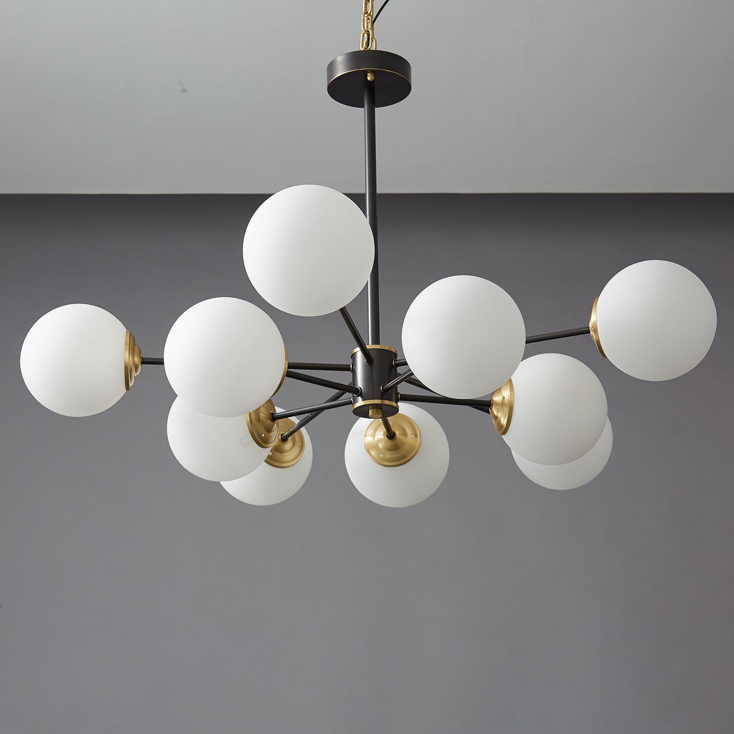 Catalos Modern Premium Orb Brass Glass Chandelier