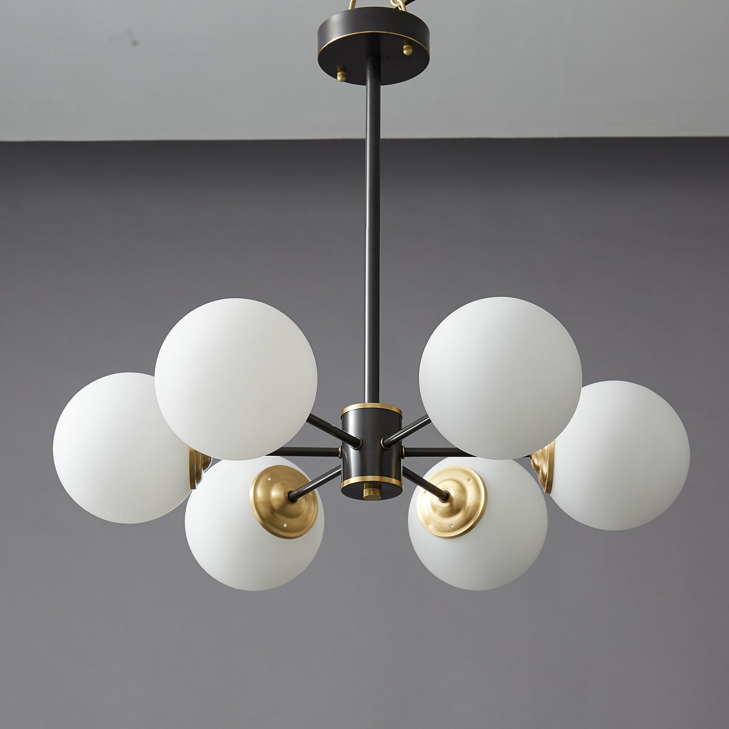 Catalos Modern Premium Orb Brass Glass Chandelier